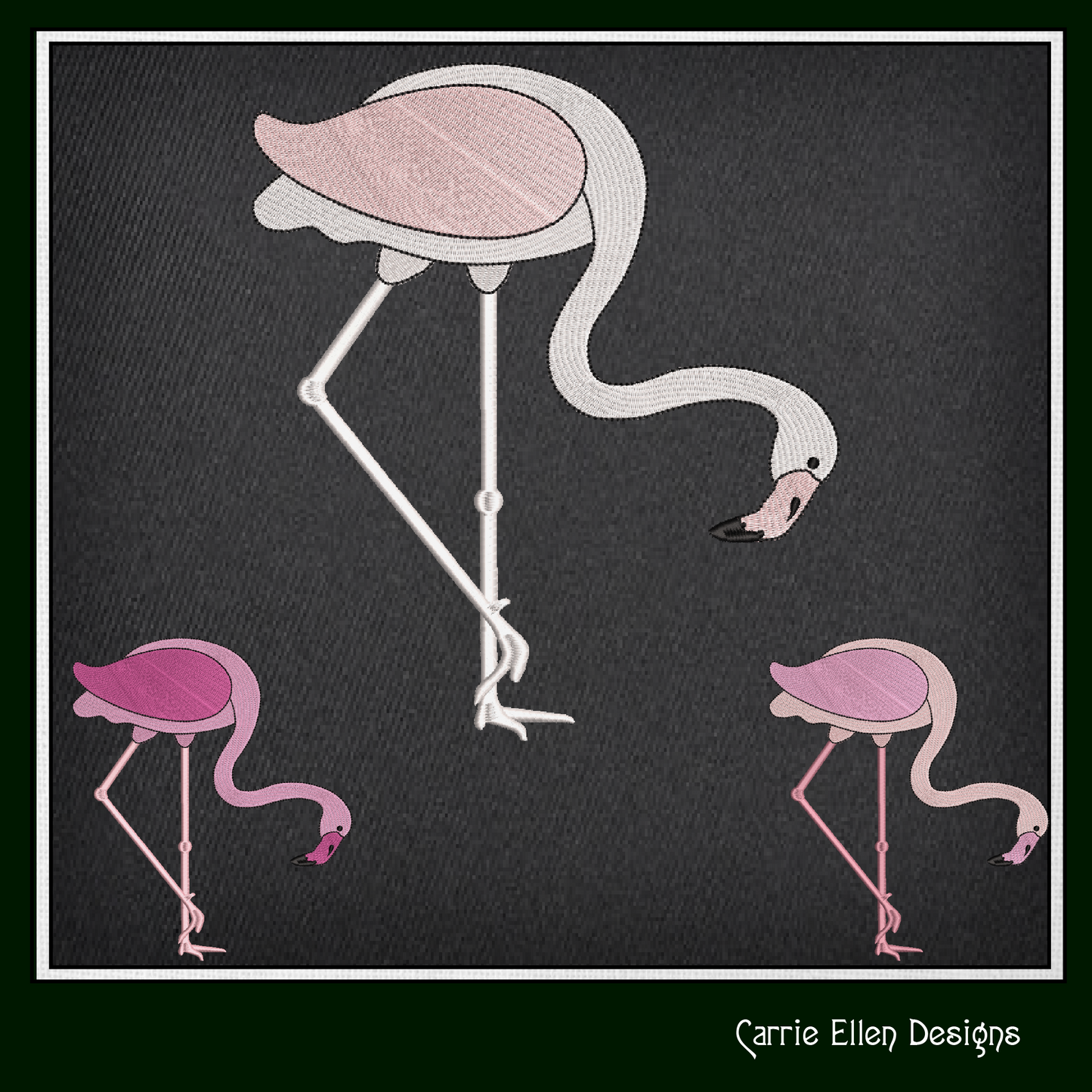 Flamingo Machine Embroidery Design – Whimsical Tropical Quirky Pink Bird, 6 Sizes (2498)
