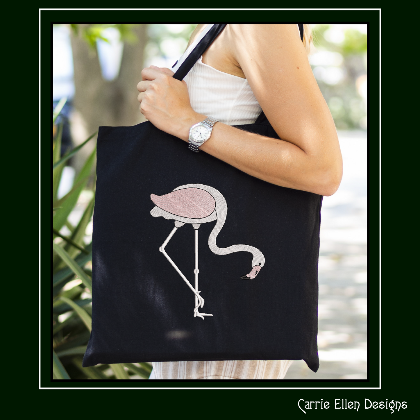 Flamingo Machine Embroidery Design – Whimsical Tropical Quirky Pink Bird, 6 Sizes (2498)