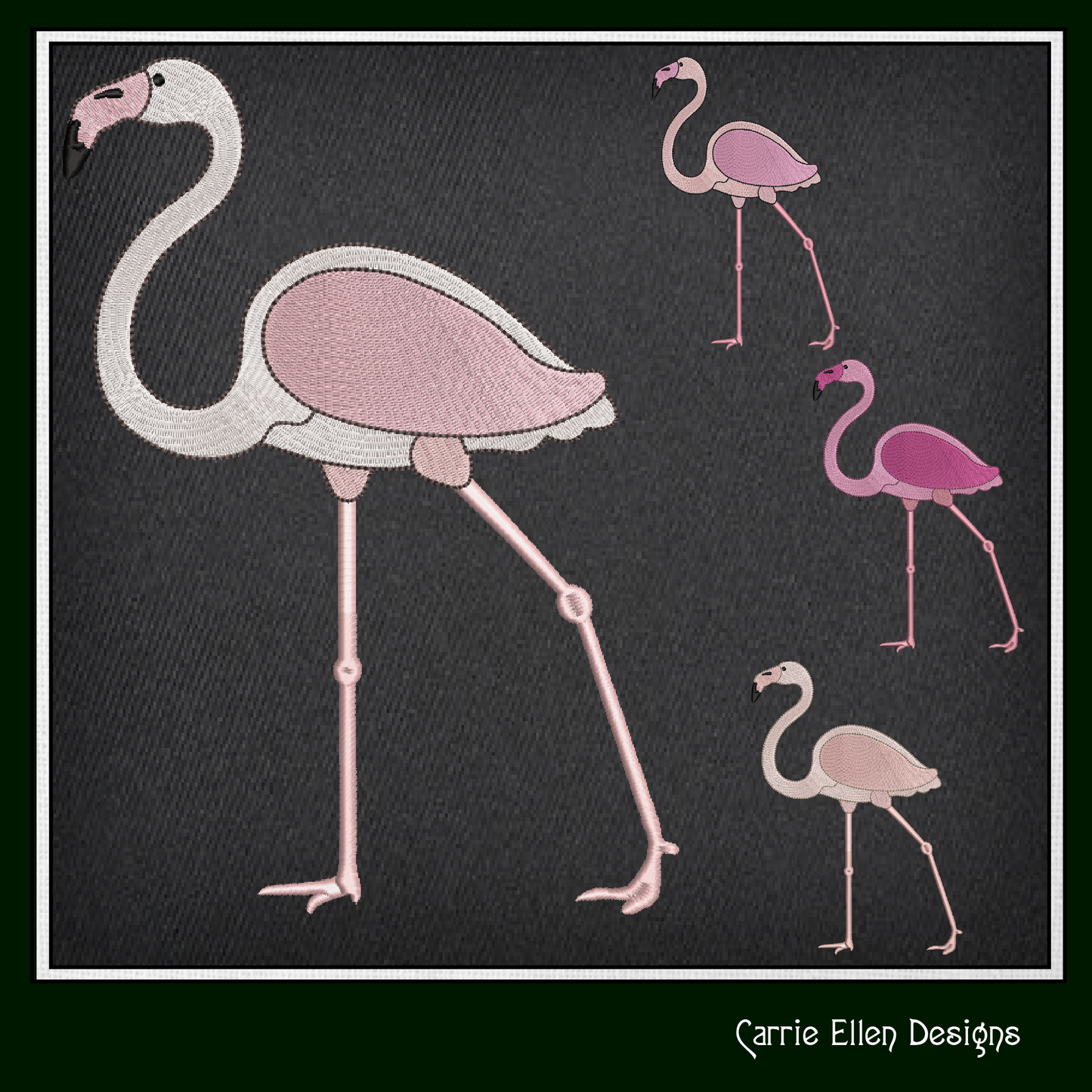 Flamingo Machine Embroidery Design – Whimsical Tropical Quirky Pink Bird, 6 Sizes (2499)
