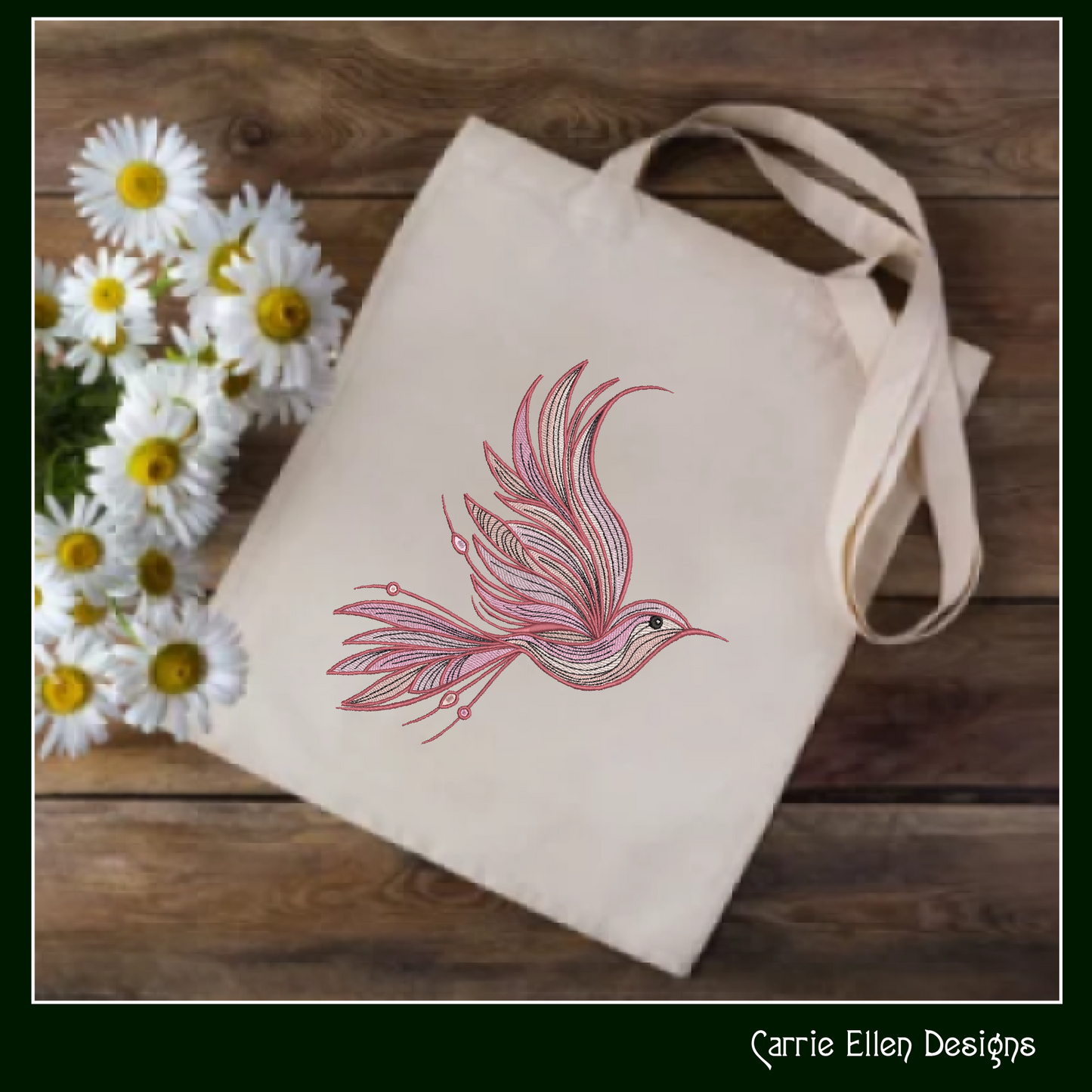 Dove Machine Embroidery Design – Artistic Bird in Flight Pattern, Universal Symbol of Peace, 6 Sizes (2502)