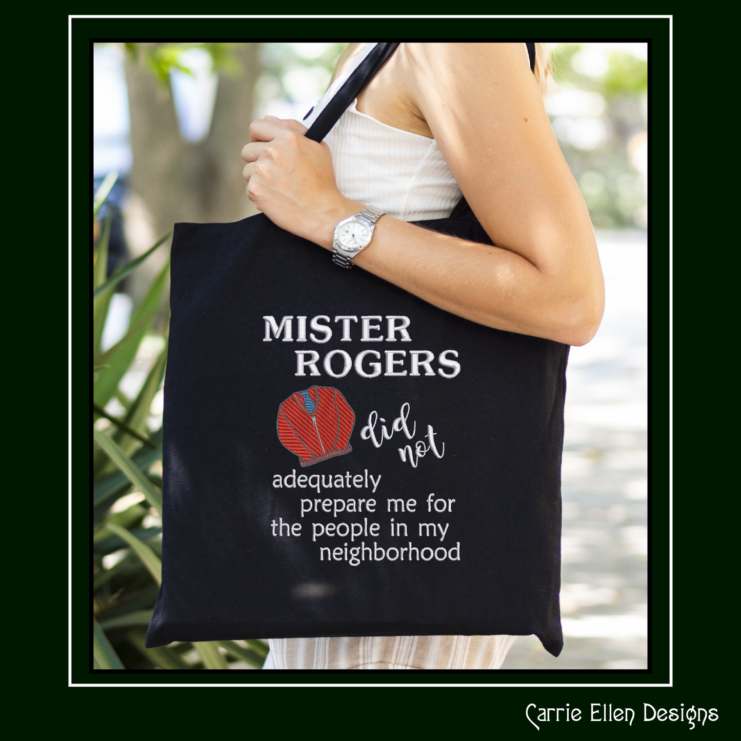 Mr. Rogers Neighborhood Machine Embroidery Design Saying, Red Cardigan Sweater, Funny Humorous Saying Design, 6 Sizes (2504)
