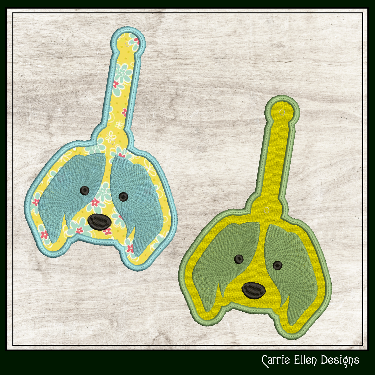 Dog ITH Key Fob Machine Embroidery Design | Fun Dog Face In-The-Hoop Animal Key Tag Project (2509)