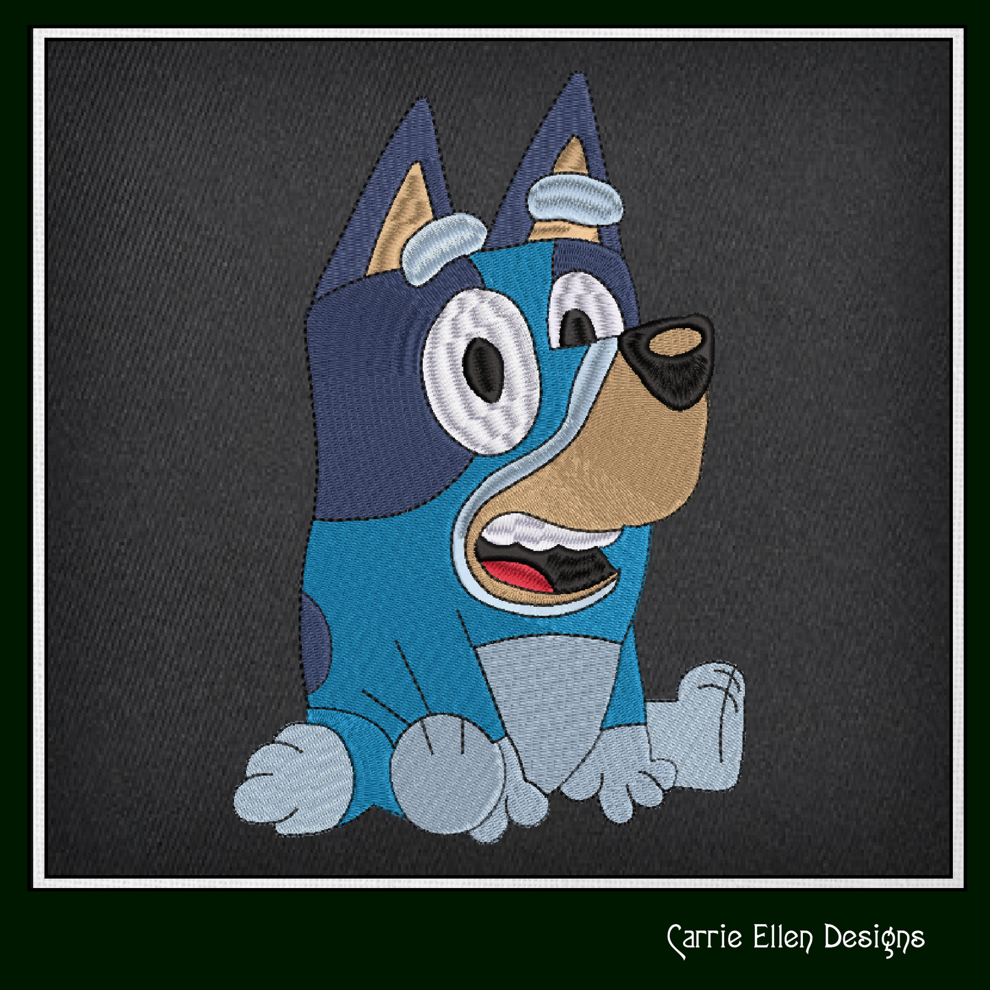 Bluey Sitting Machine Embroidery Design, Bluey Heeler Fandom Cartoon Character Embroidery Pattern, 6 sizes (2517)