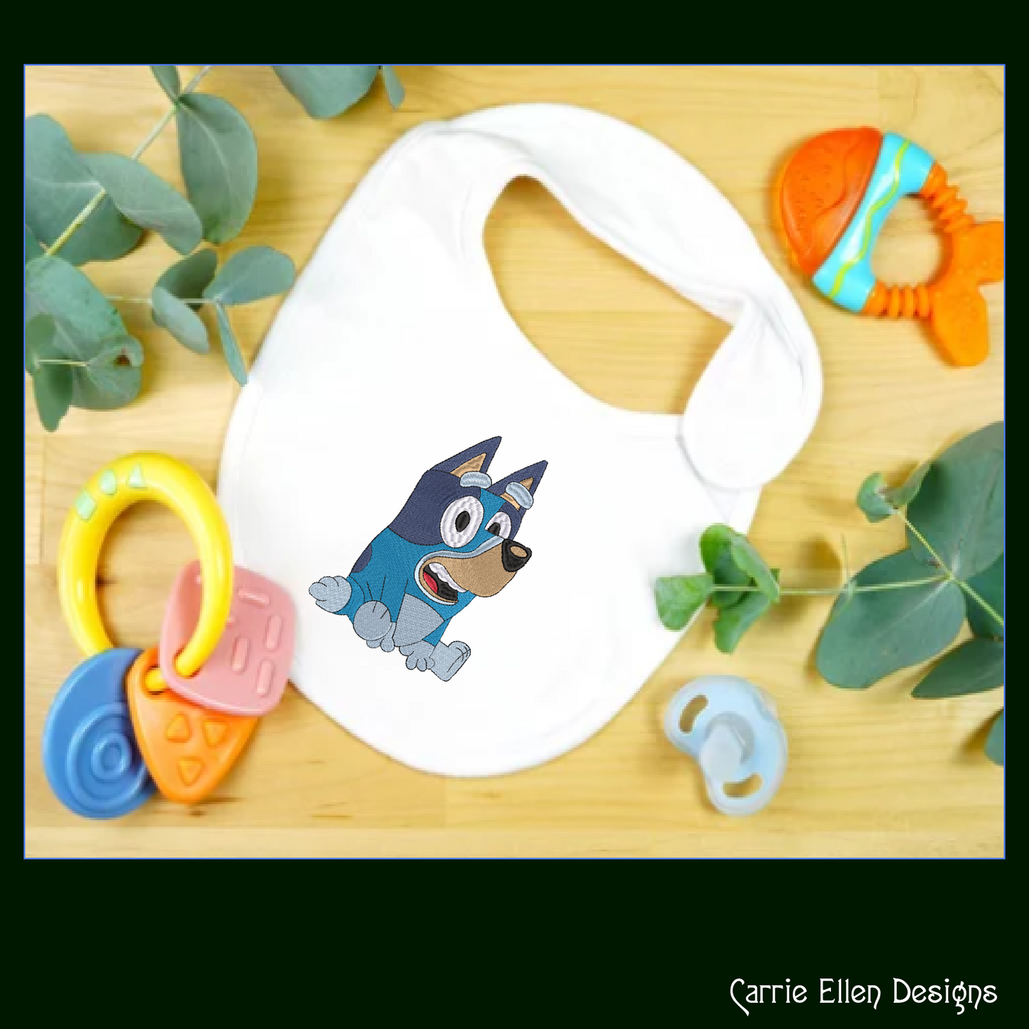 Bluey Sitting Machine Embroidery Design, Bluey Heeler Fandom Cartoon Character Embroidery Pattern, 6 sizes (2517)