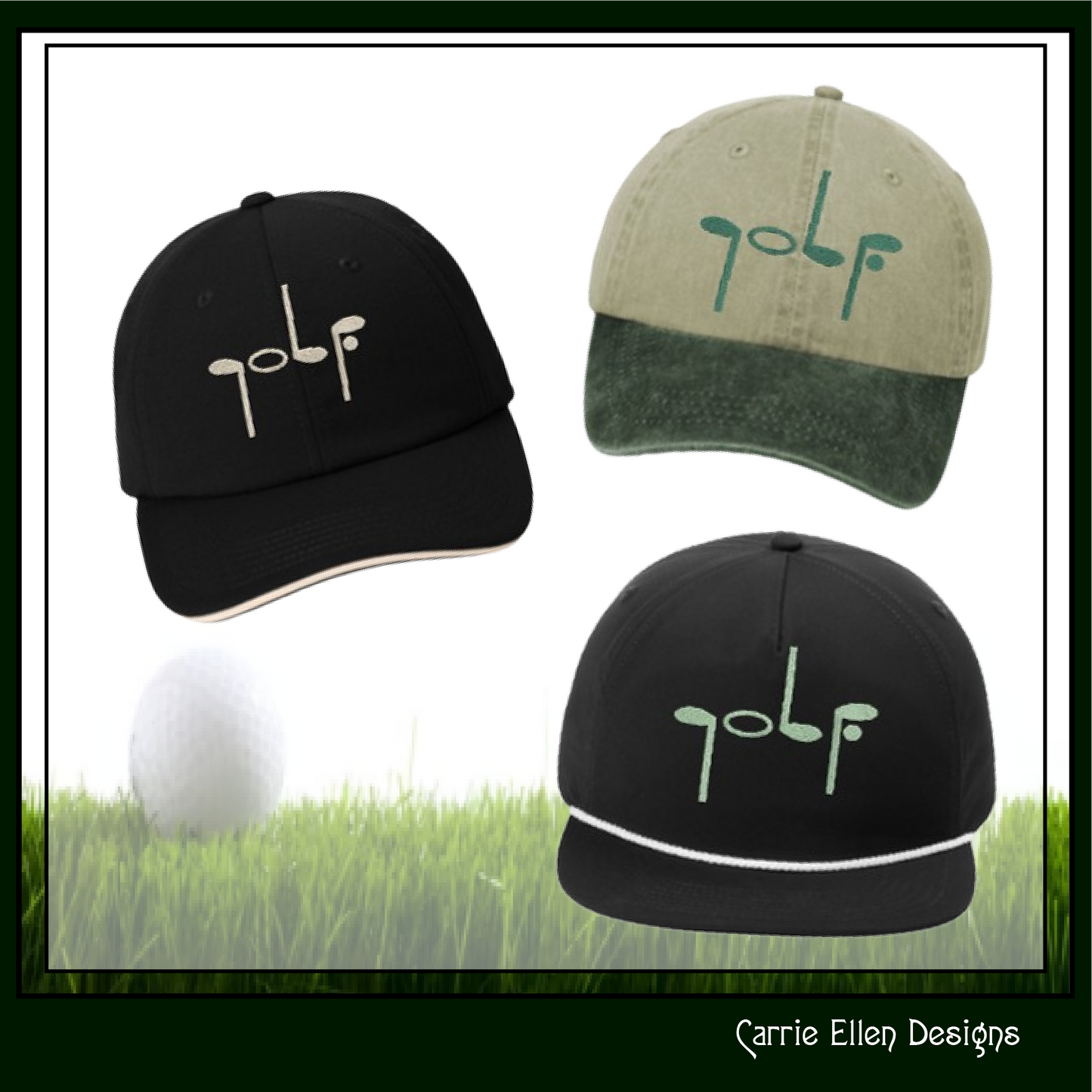 Golf Club Text Machine Embroidery Design, Golf Sport Embroidery Club Silhouette, 6 Sizes (2535)