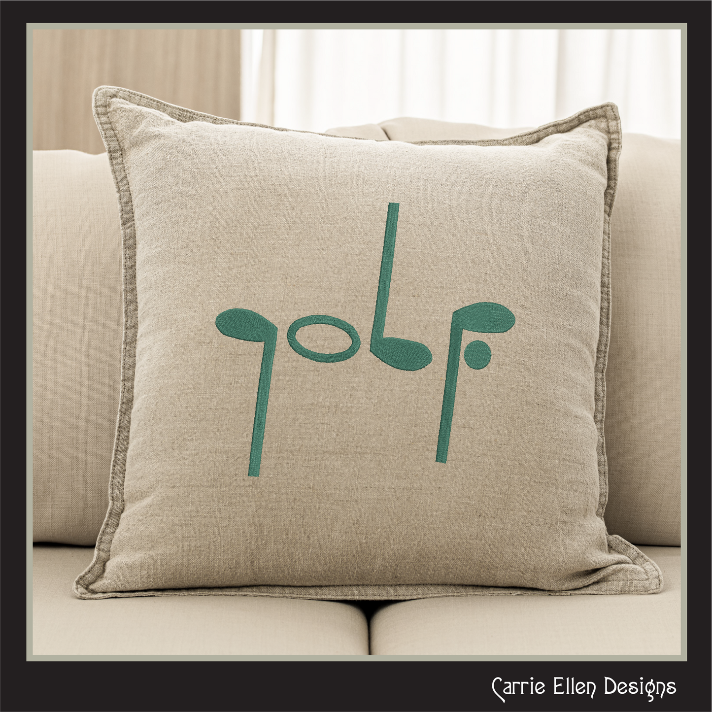 Golf Club Text Machine Embroidery Design, Golf Sport Embroidery Club Silhouette, 6 Sizes (2535)