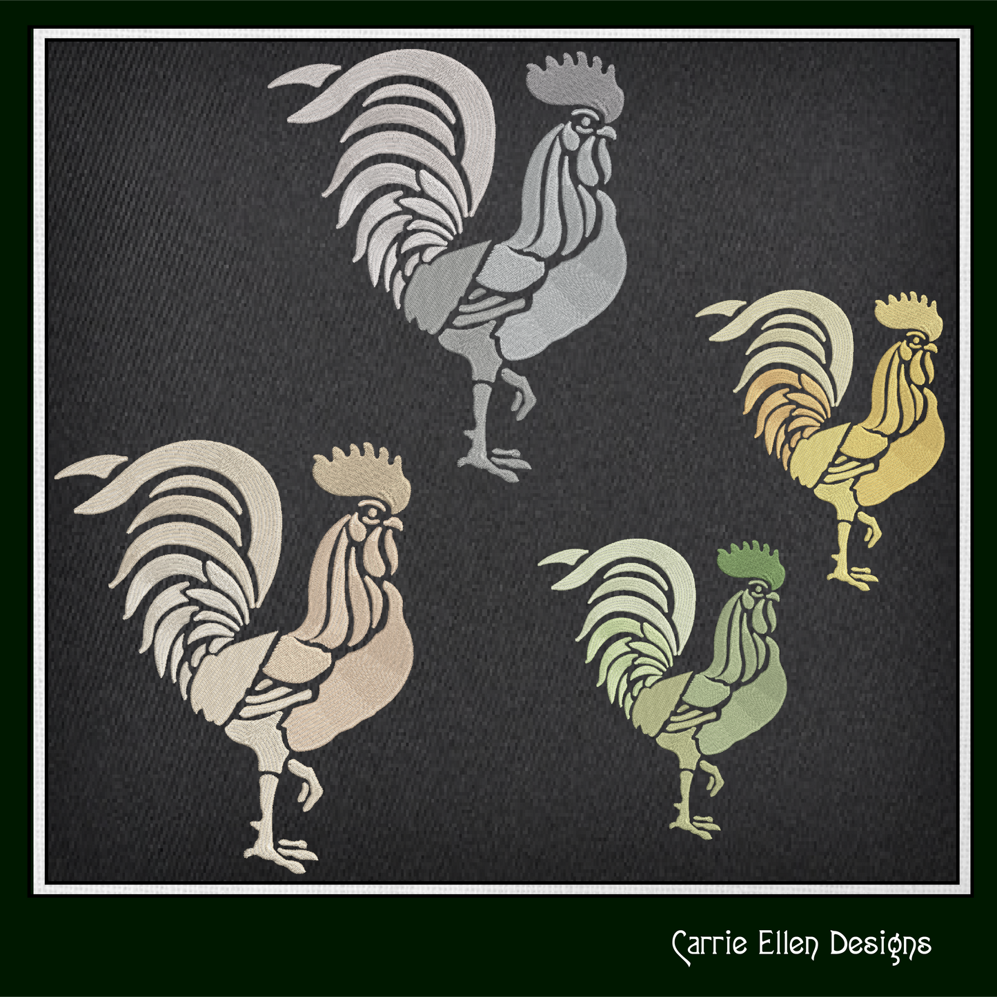 Rooster Machine Embroidery Design. Rooster Stencil Design, Bird Embroidery Pattern, Farm Animal Design, 6 Sizes (2536)
