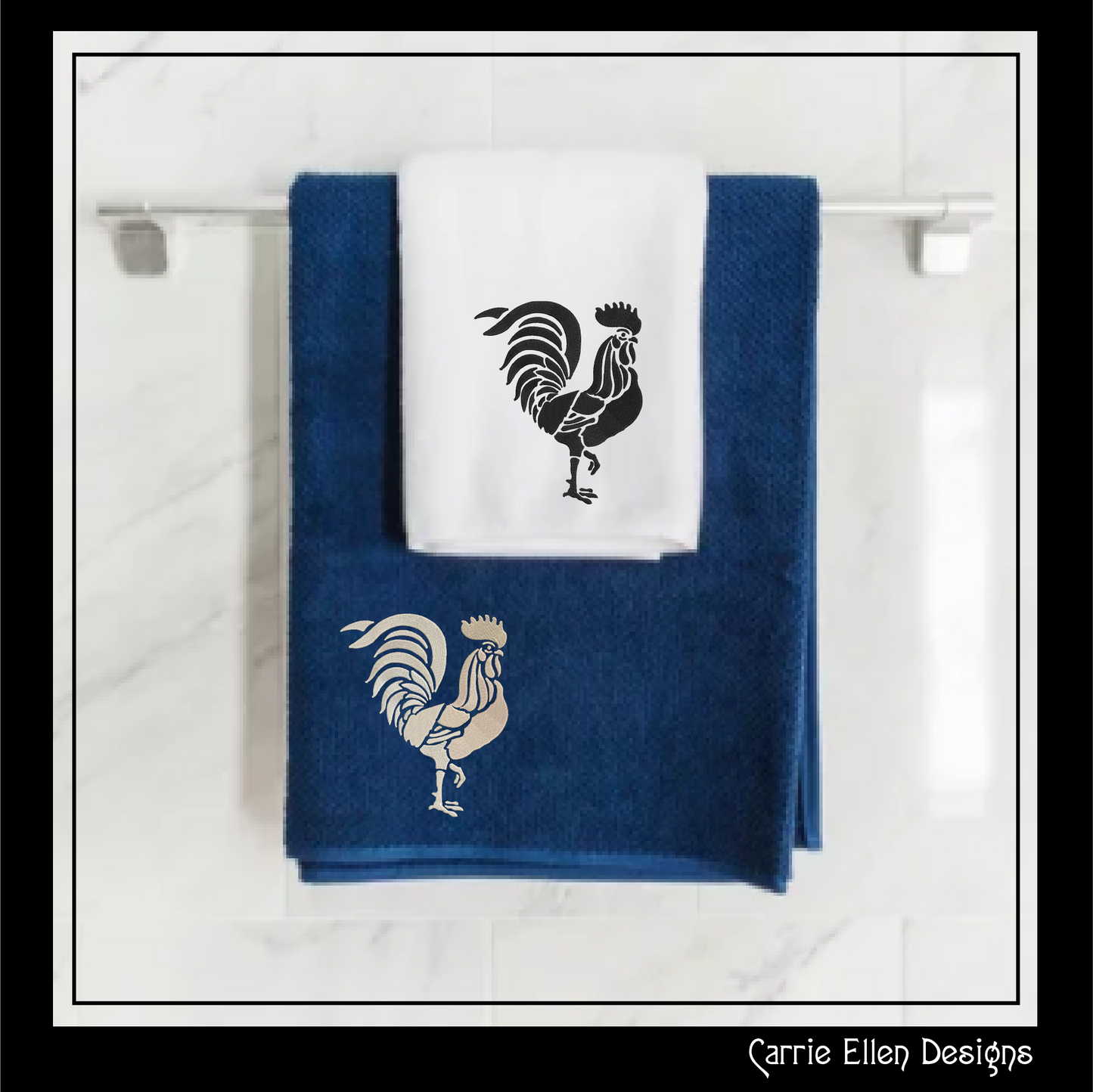 Rooster Machine Embroidery Design. Rooster Stencil Design, Bird Embroidery Pattern, Farm Animal Design, 6 Sizes (2536)