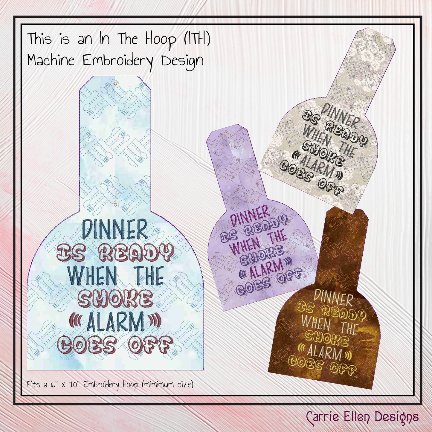 Dinner is Ready When... ITH Snarky Saying Towel Topper Machine Embroidery Design, Kitchen Theme In The Hoop Towel Holder (2565)