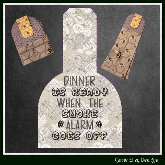 Dinner is Ready When... ITH Snarky Saying Towel Topper Machine Embroidery Design, Kitchen Theme In The Hoop Towel Holder (2565)