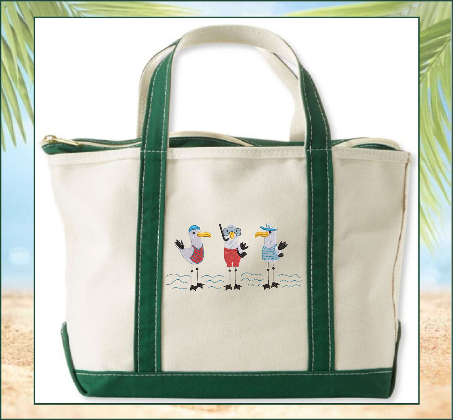 Seagull Machine Embroidery Design, Pirate Birds Embroidery Pattern, Seagull Pirate Beach Design, 6 Sizes (2577)