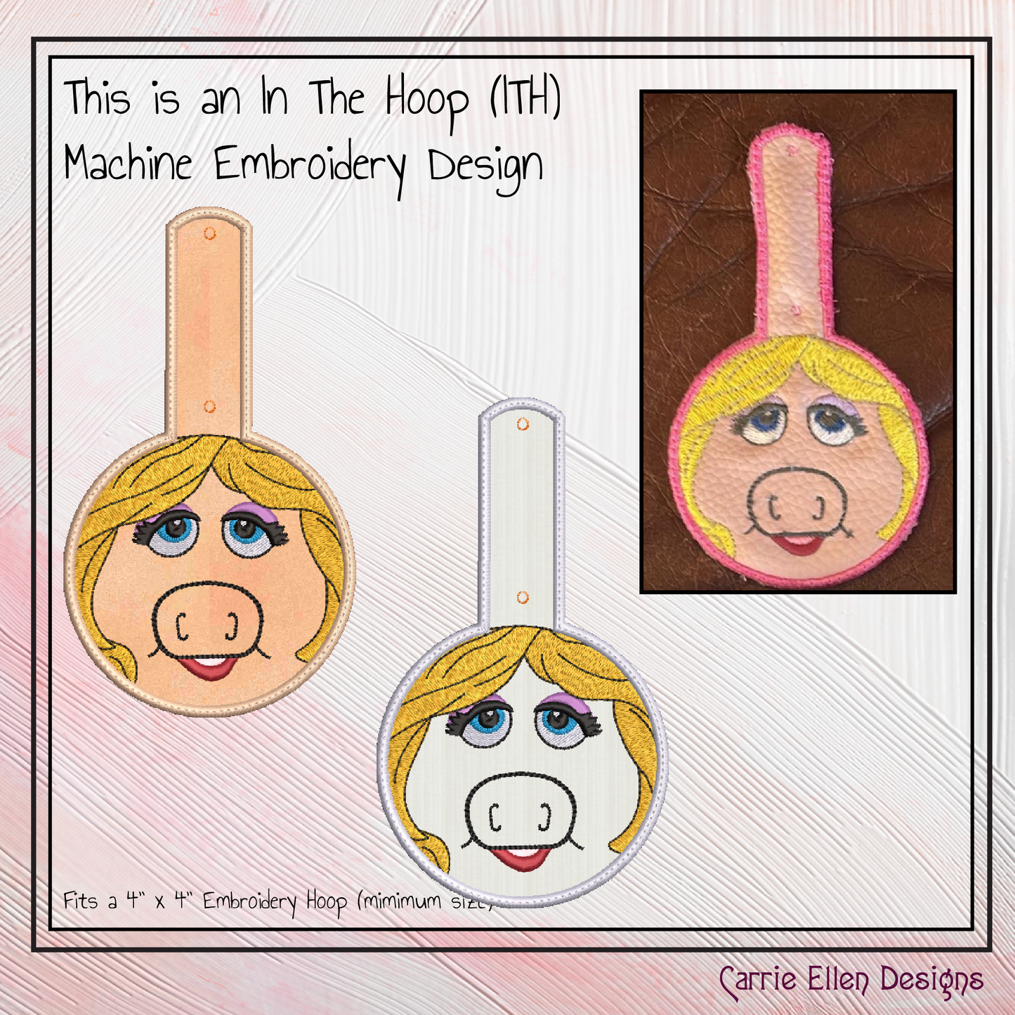 Muppet ITH Key Fob Machine Embroidery Design Bundle | 3 Individual Fan Favorite Designs In-The-Hoop Key Tag Designs (2616)