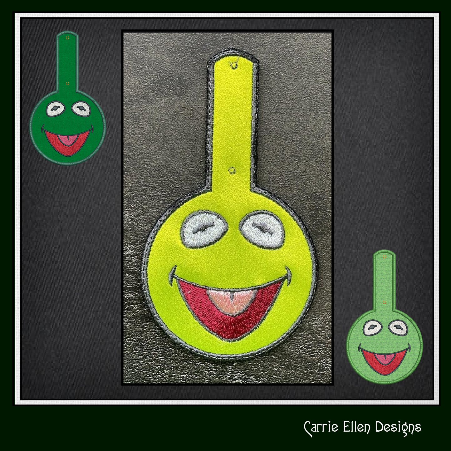 Muppet ITH Key Fob Machine Embroidery Design Bundle | 3 Individual Fan Favorite Designs In-The-Hoop Key Tag Designs (2616)