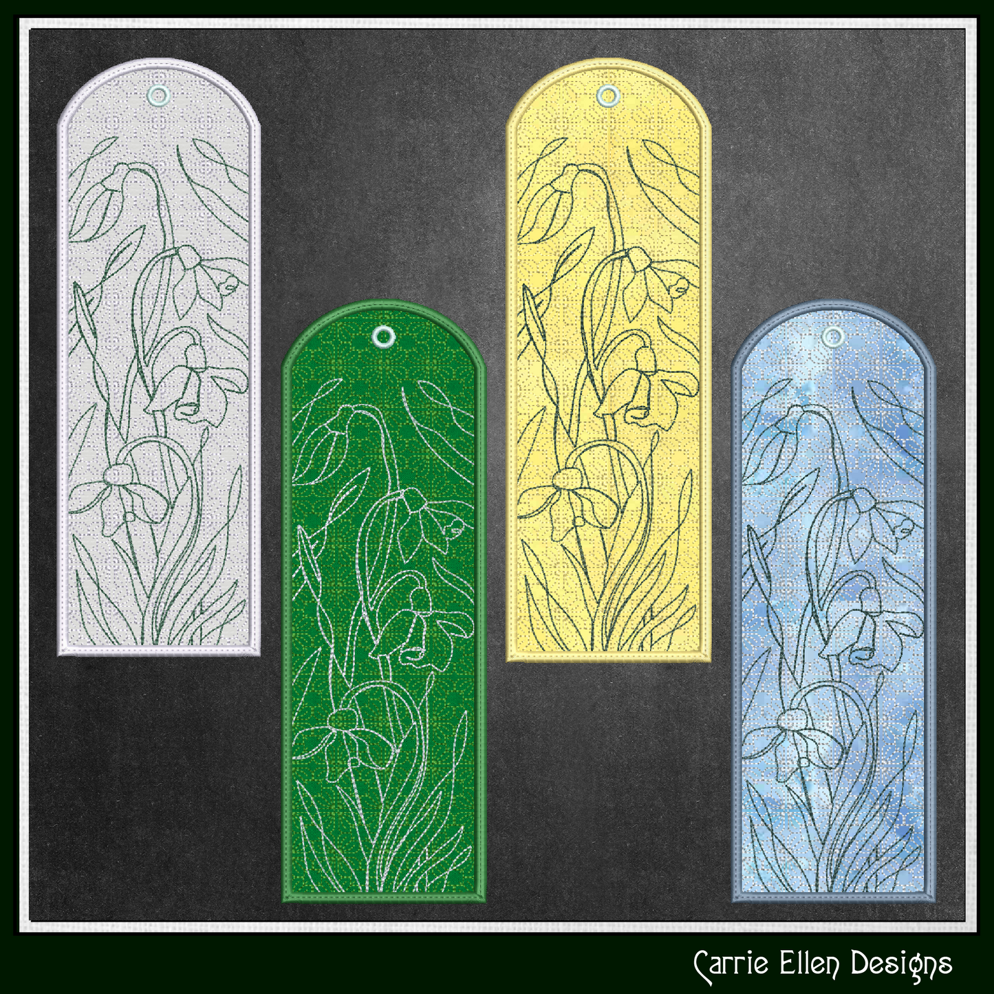 Floral Lace ITH Bookmark Machine Embroidery Design – In The Hoop Lace Bookmark Pattern (2622)