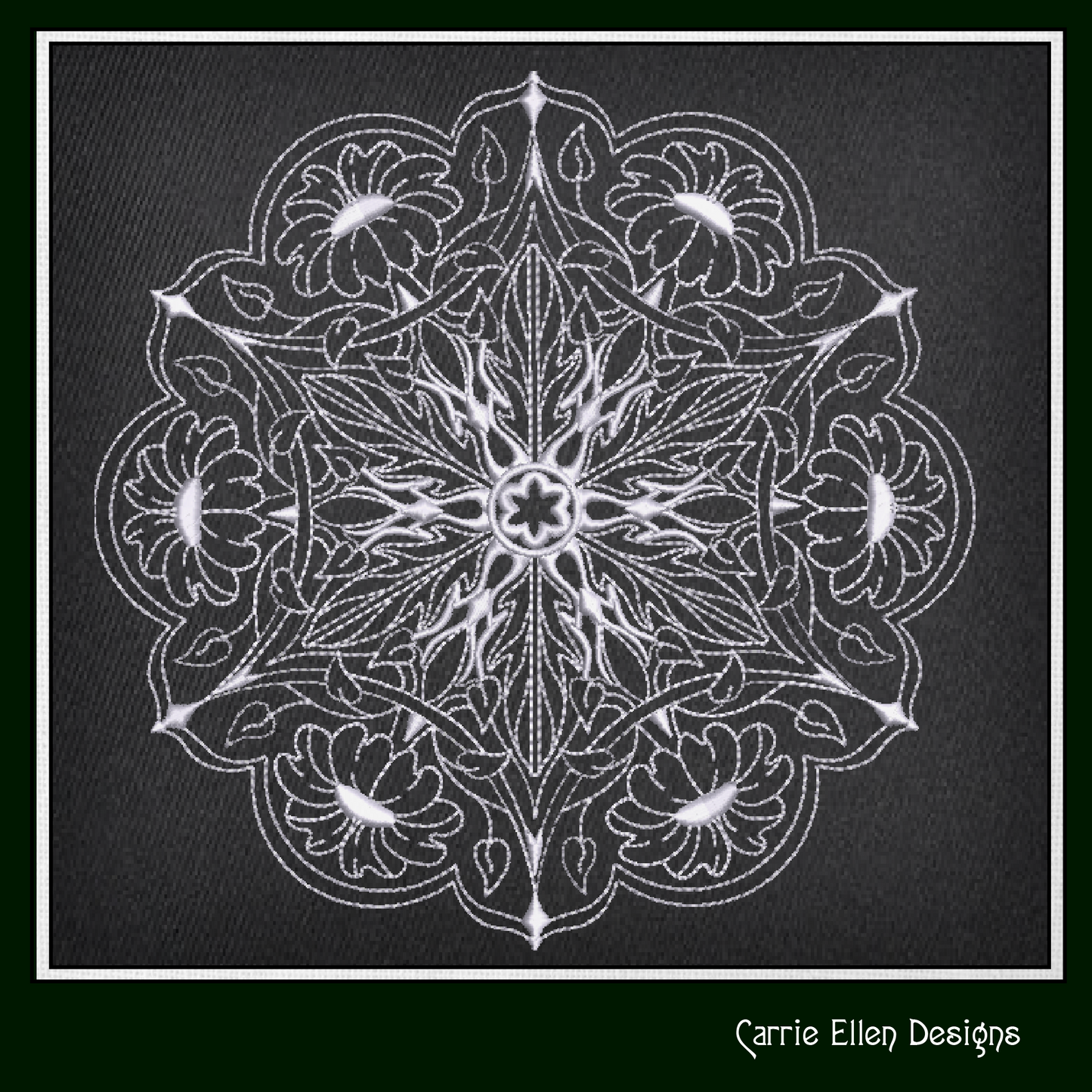Floral Mandala Machine Embroidery Design | Artistic Symbolism Stitch Pattern, 6 Sizes (2634)