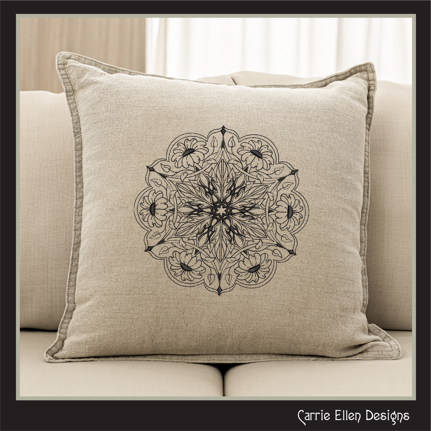 Floral Mandala Machine Embroidery Design | Artistic Symbolism Stitch Pattern, 6 Sizes (2634)