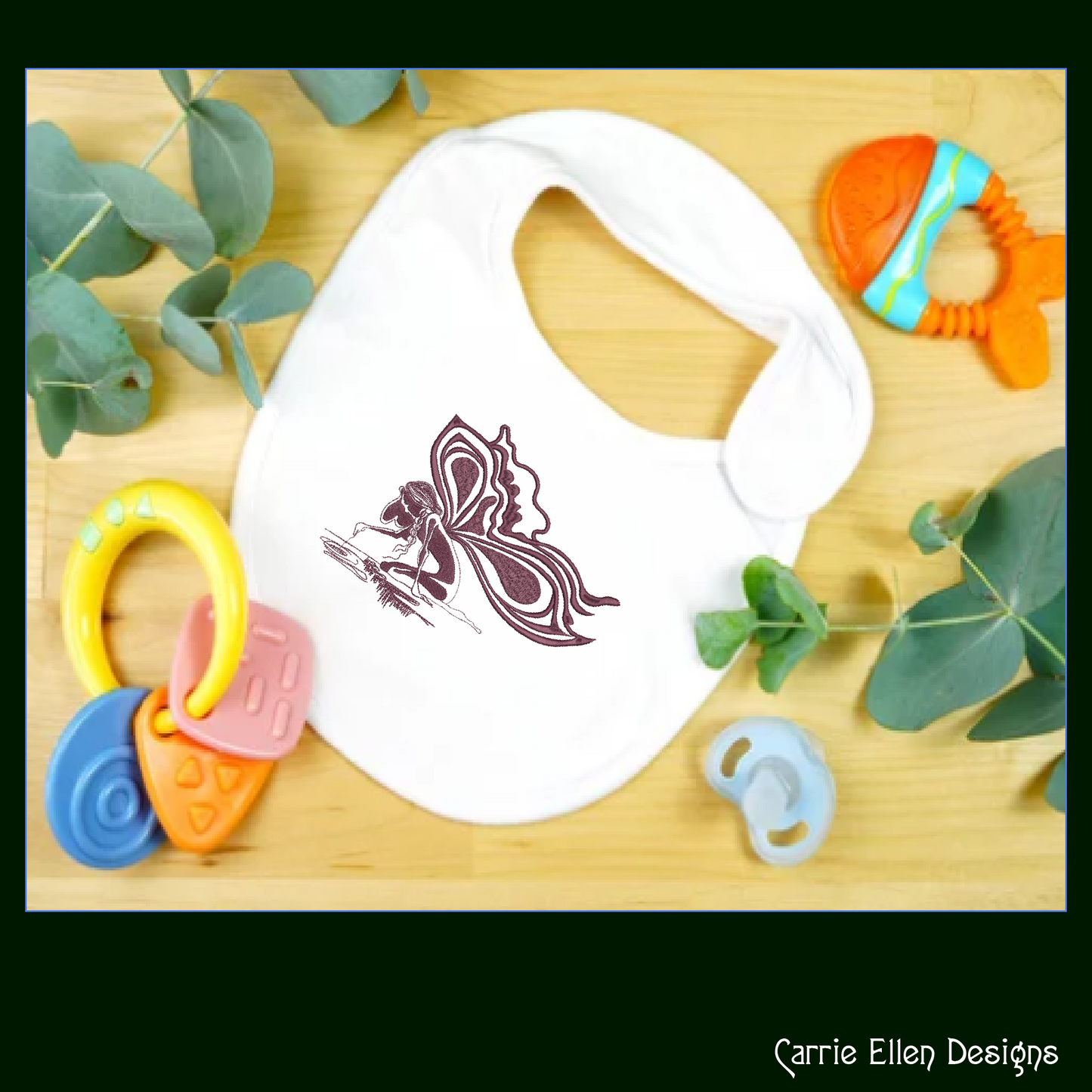 Fairy with Butterfly Wings Artistic Machine Embroidery Design | Fantasy Embroidery Pattern, 6 Sizes (2636)