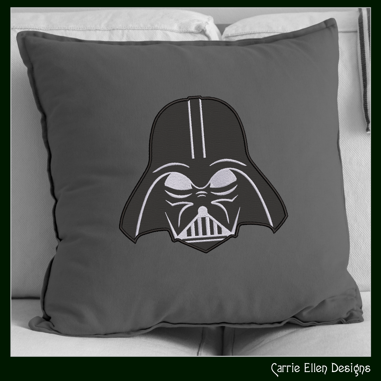 Darth Vader Helmet Applique Machine Embroidery Design – Star Wars Inspired Applique Pattern, 6 Sizes (2639)