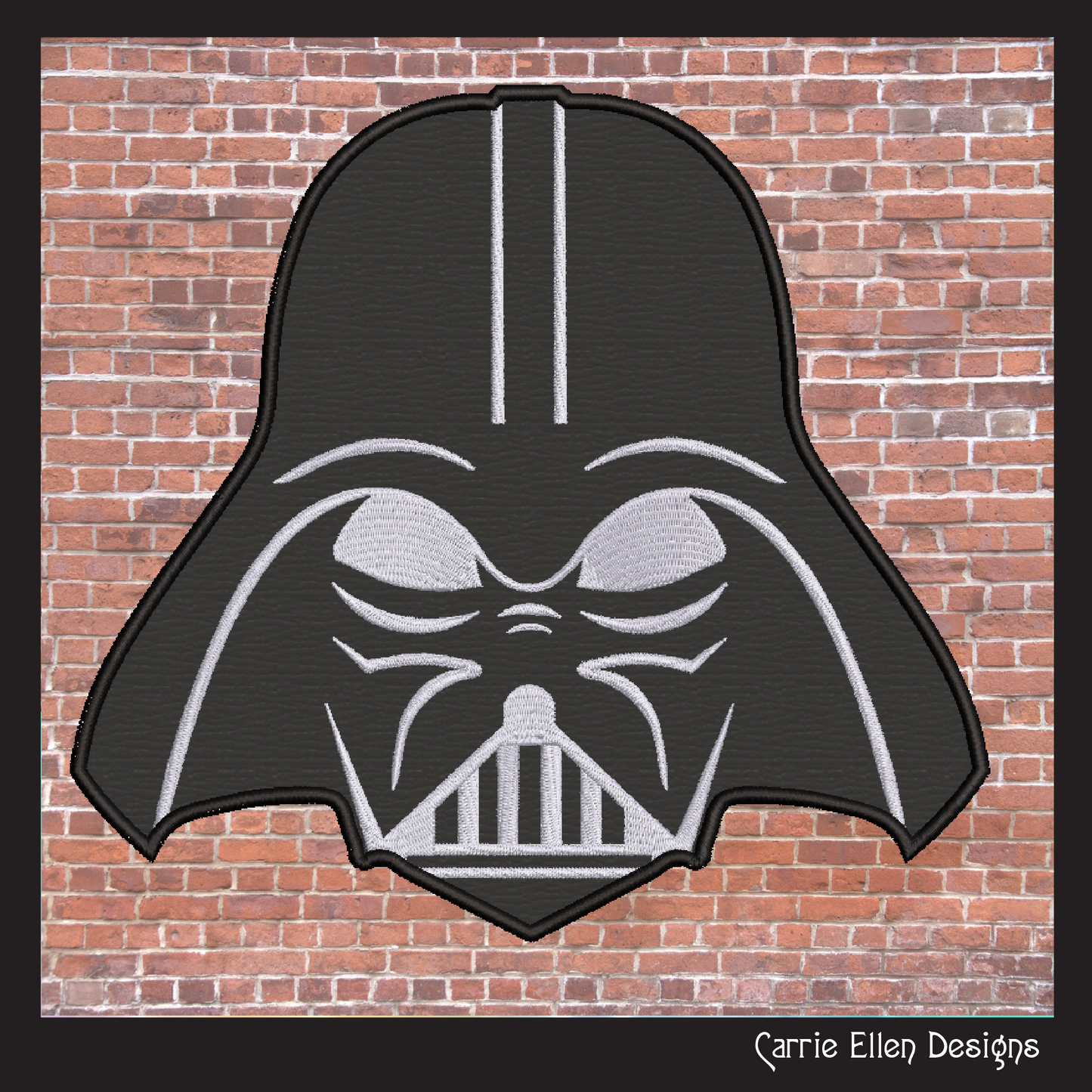 Darth Vader Helmet Applique Machine Embroidery Design – Star Wars Inspired Applique Pattern, 6 Sizes (2639)