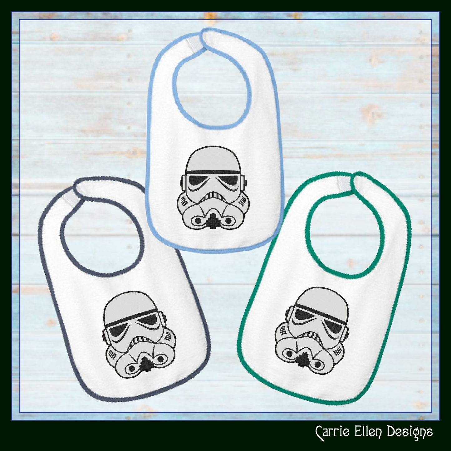 Storm Trooper Helmet Applique Machine Embroidery Design – Sci-Fi Inspired Applique Pattern, 6 Sizes (2641)