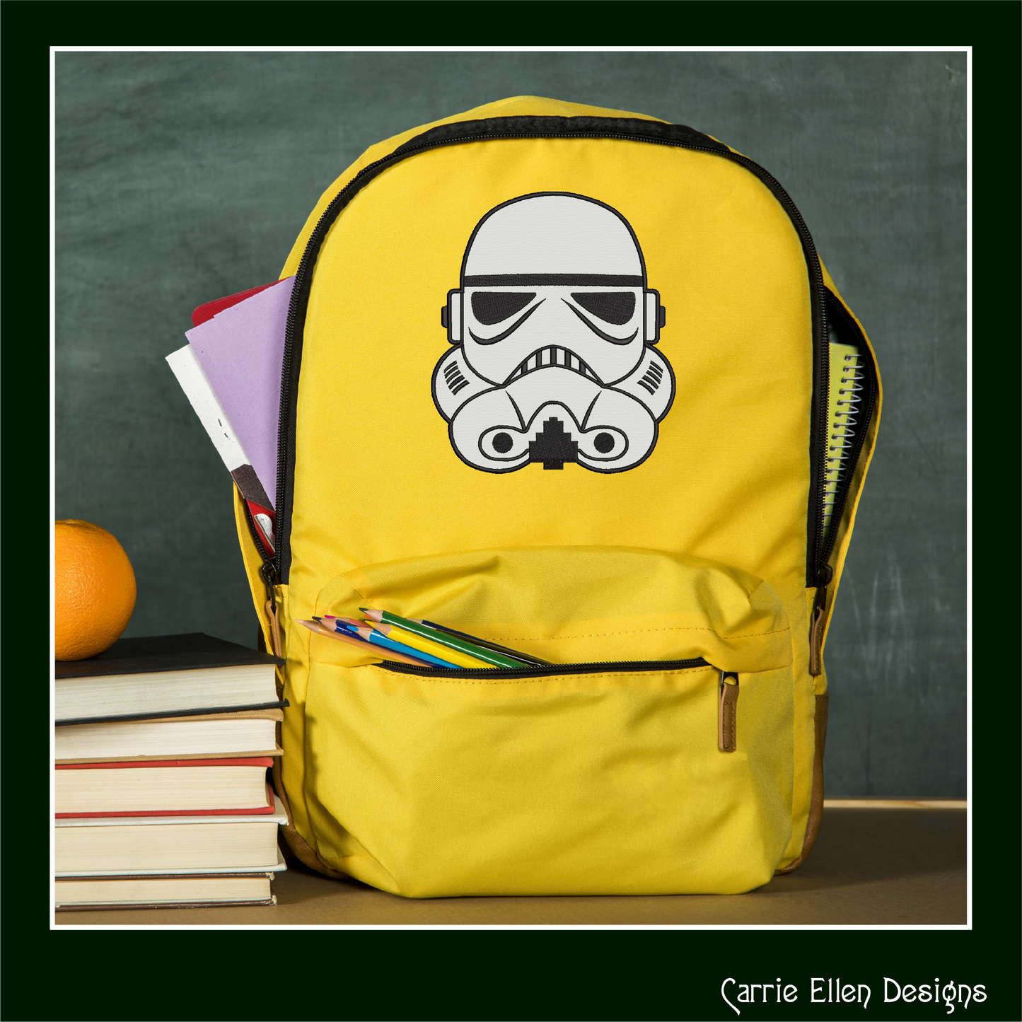 Storm Trooper Helmet Applique Machine Embroidery Design – Sci-Fi Inspired Applique Pattern, 6 Sizes (2641)