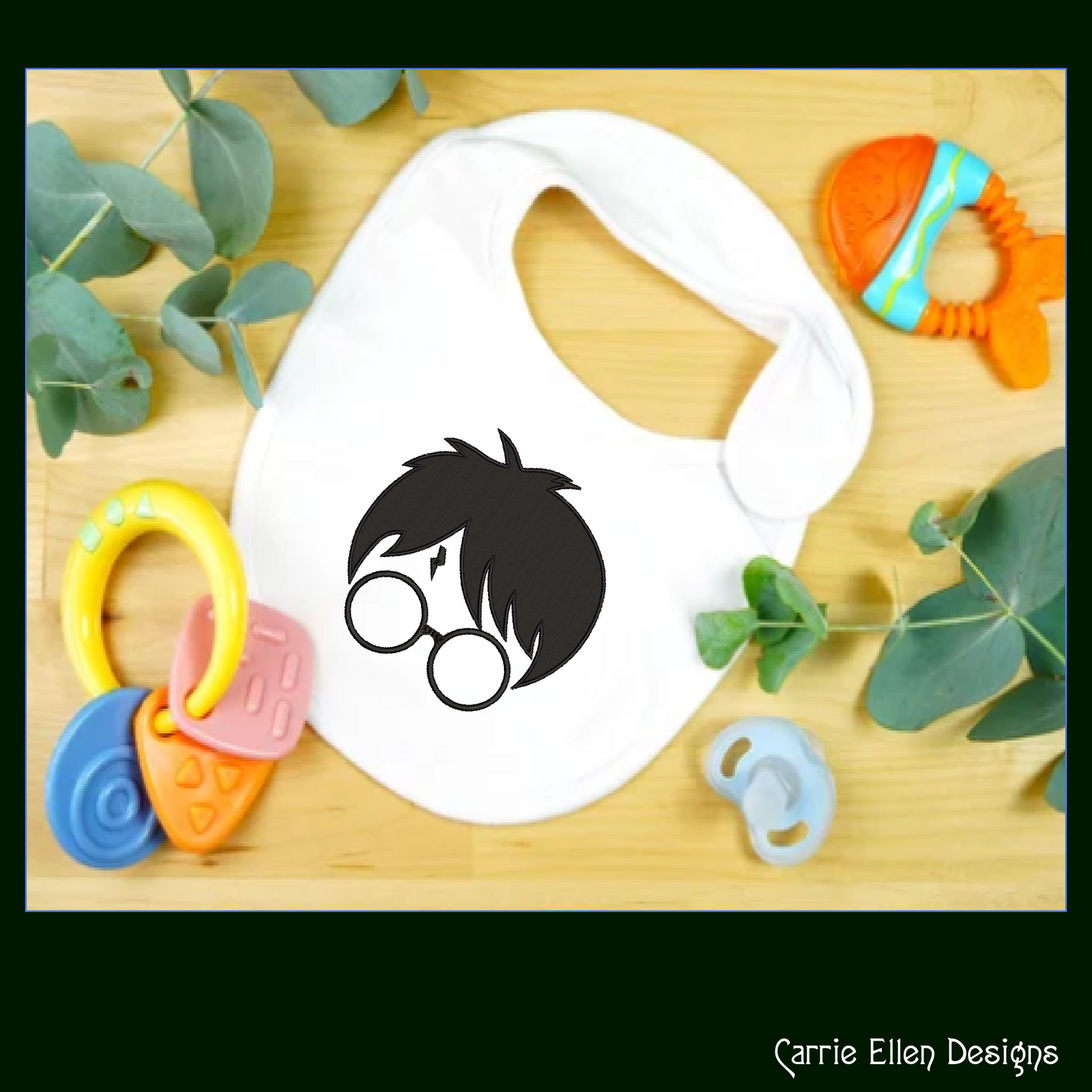Harry Potter Profile Applique Machine Embroidery Design – Wizard Fandom Character Outline Pattern, 6 Sizes (2660)