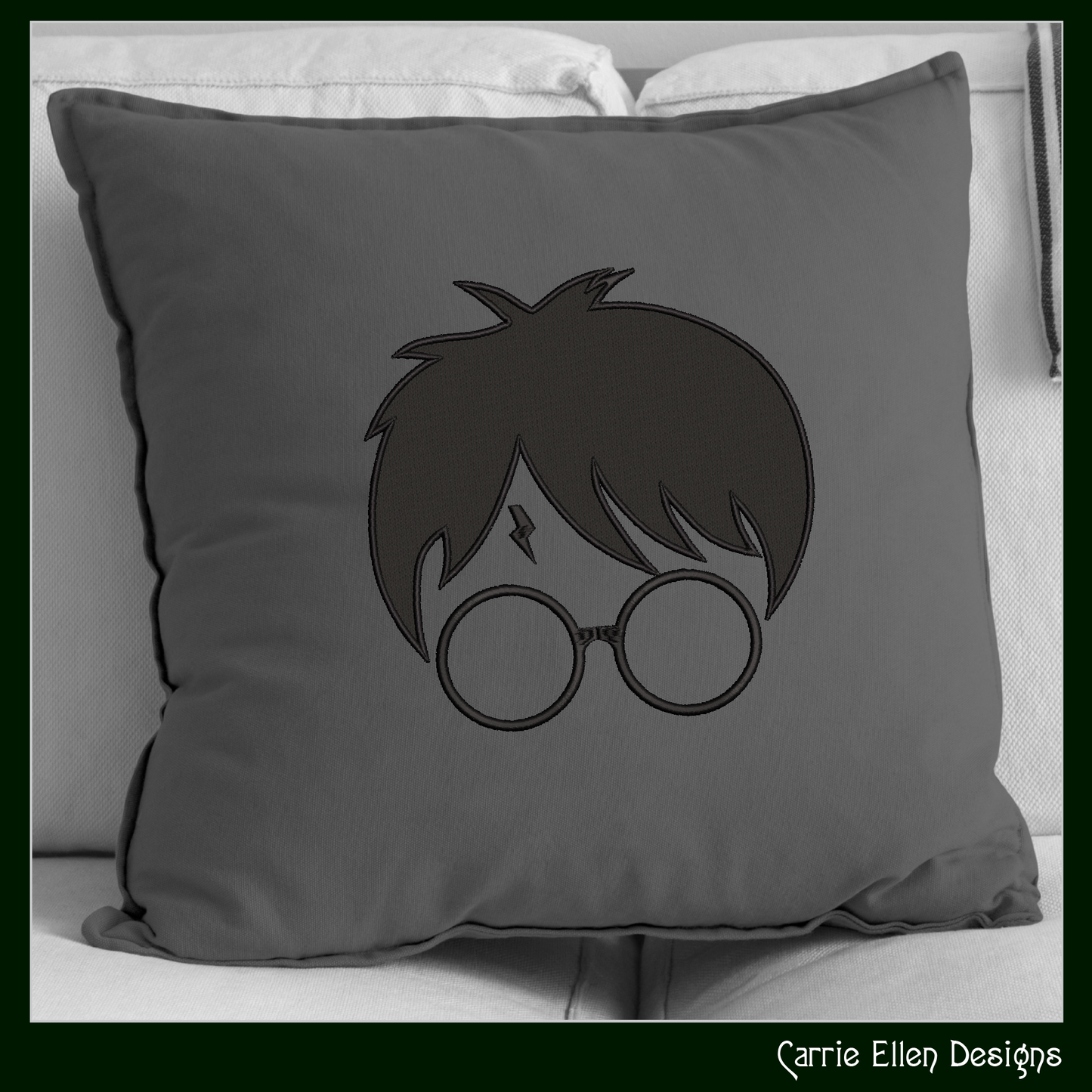 Harry Potter Profile Applique Machine Embroidery Design – Wizard Fandom Character Outline Pattern, 6 Sizes (2660)