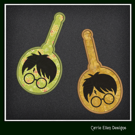 Harry Potter Profile ITH Key Tag Machine Embroidery Design – Wizard Fandom In-The-Hoop Key Fob Pattern (2662)