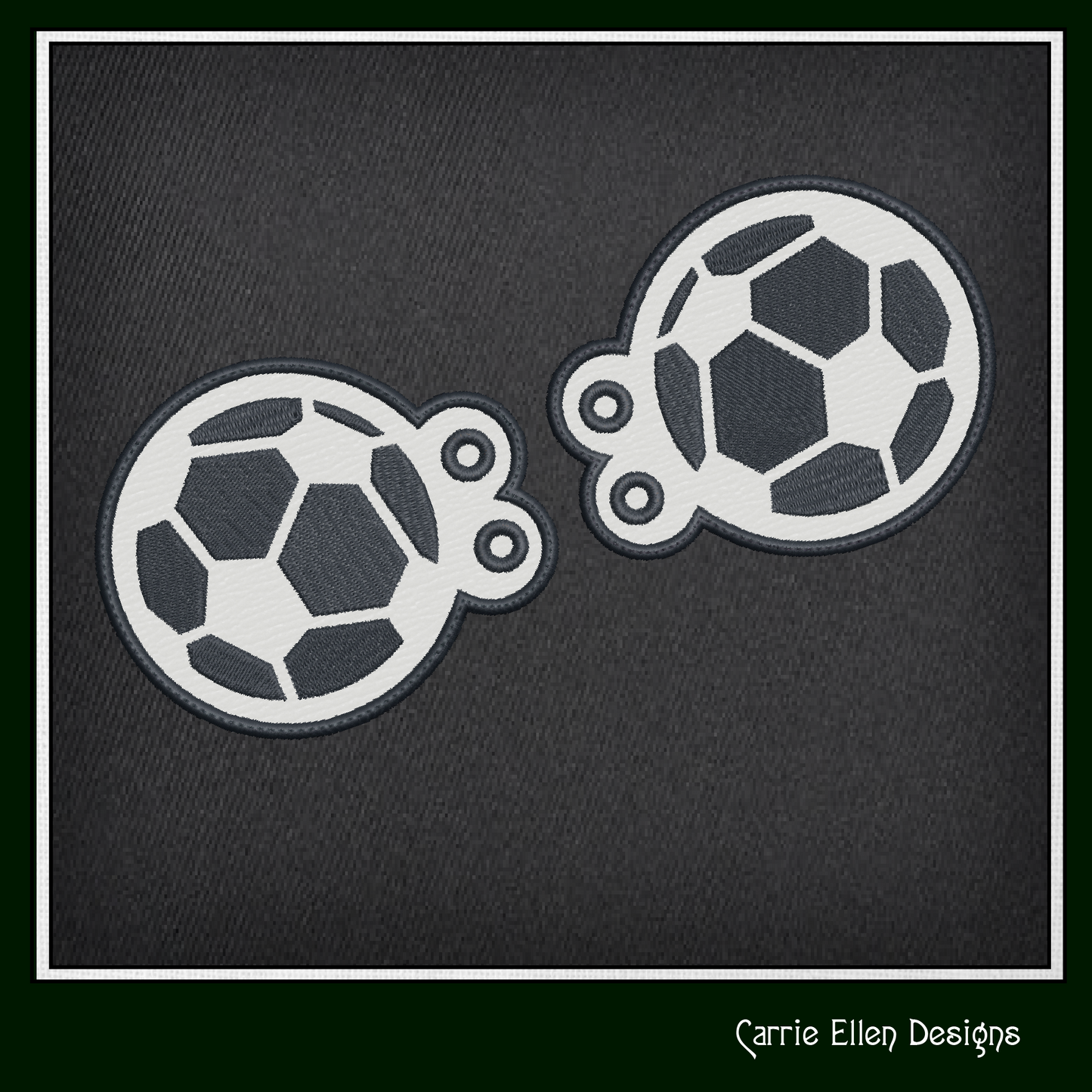 Soccer Ball ITH Shoe Wing Machine Embroidery Design – In The Hoop Sports Ball Shoelace Charms for Shoes and Boots – 4x4 & 5x7 Hoop (2668)