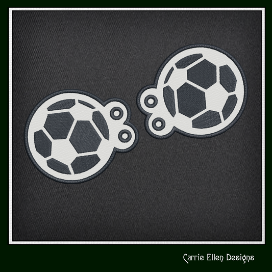 Soccer Ball ITH Shoe Wing Machine Embroidery Design – In The Hoop Sports Ball Shoelace Charms for Shoes and Boots – 4x4 & 5x7 Hoop (2668)