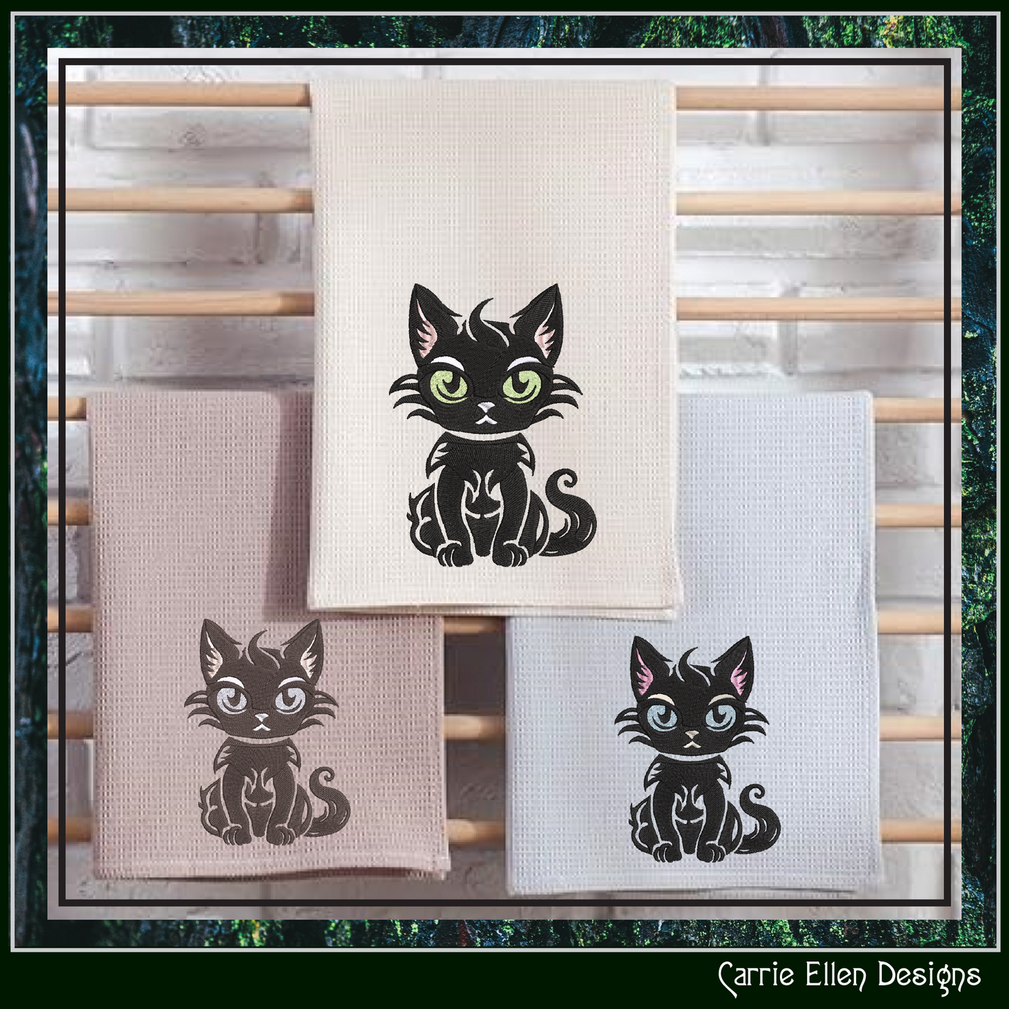 Sassy Black Cat Machine Embroidery Design, Black Cat with an Attitude, Cat Lover Design, 6 Sizes (2670)