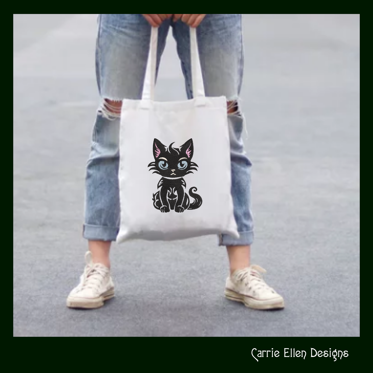 Sassy Black Cat Machine Embroidery Design, Black Cat with an Attitude, Cat Lover Design, 6 Sizes (2670)