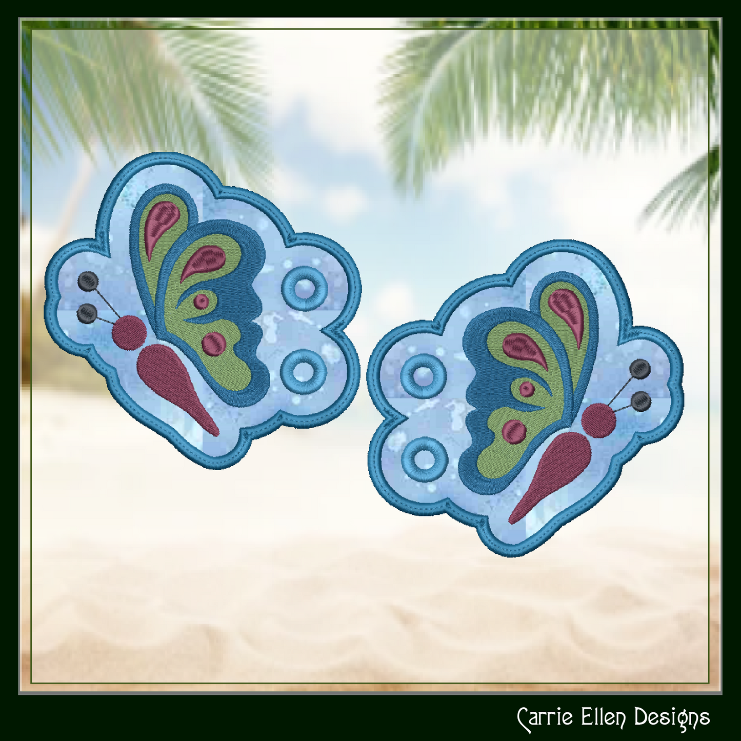 Butterfly Shoe Wing Machine Embroidery Design – ITH Shoelace Charms for Shoes and Boots – 4x4 & 5x7 Hoop (2698)