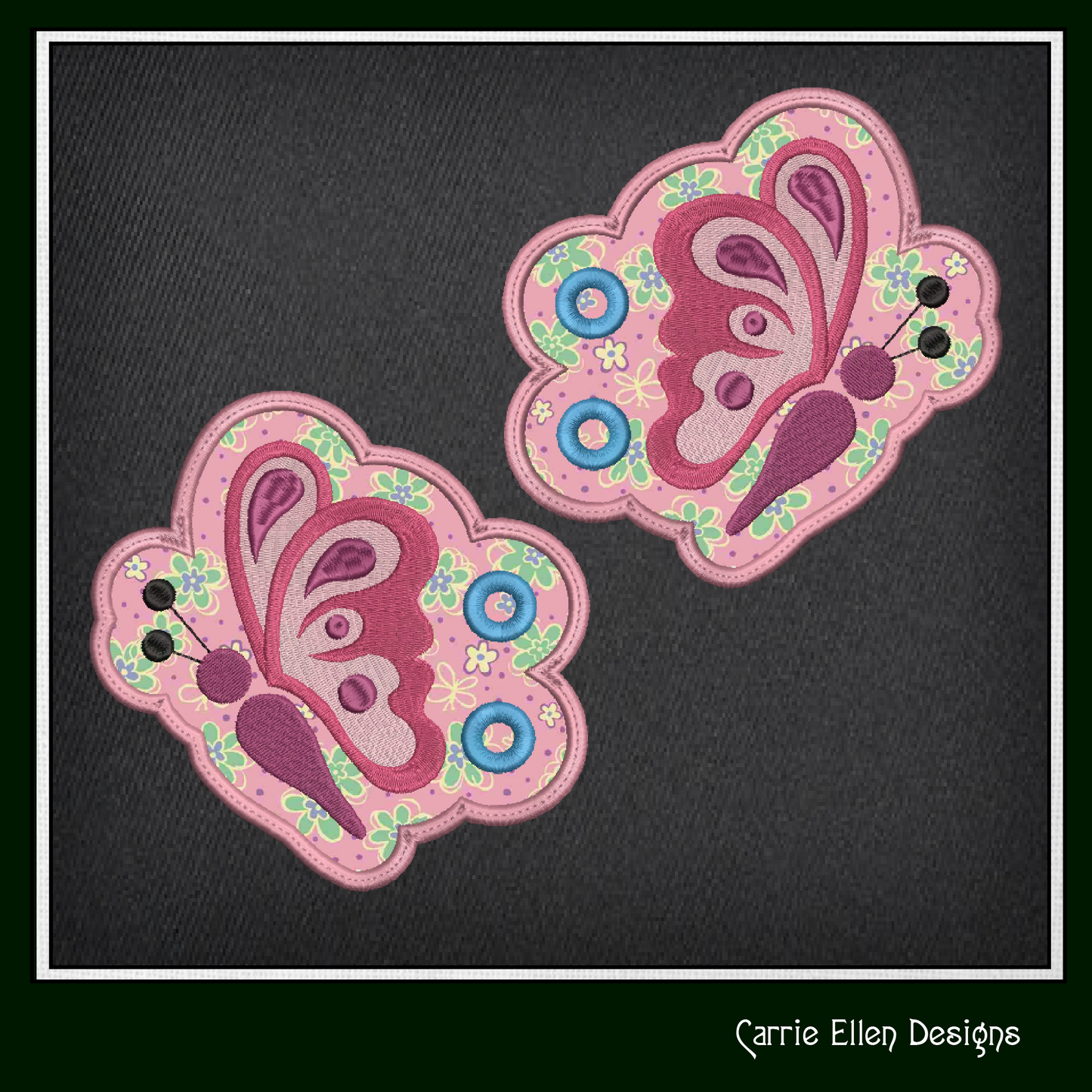 Butterfly Shoe Wing Machine Embroidery Design – ITH Shoelace Charms for Shoes and Boots – 4x4 & 5x7 Hoop (2698)