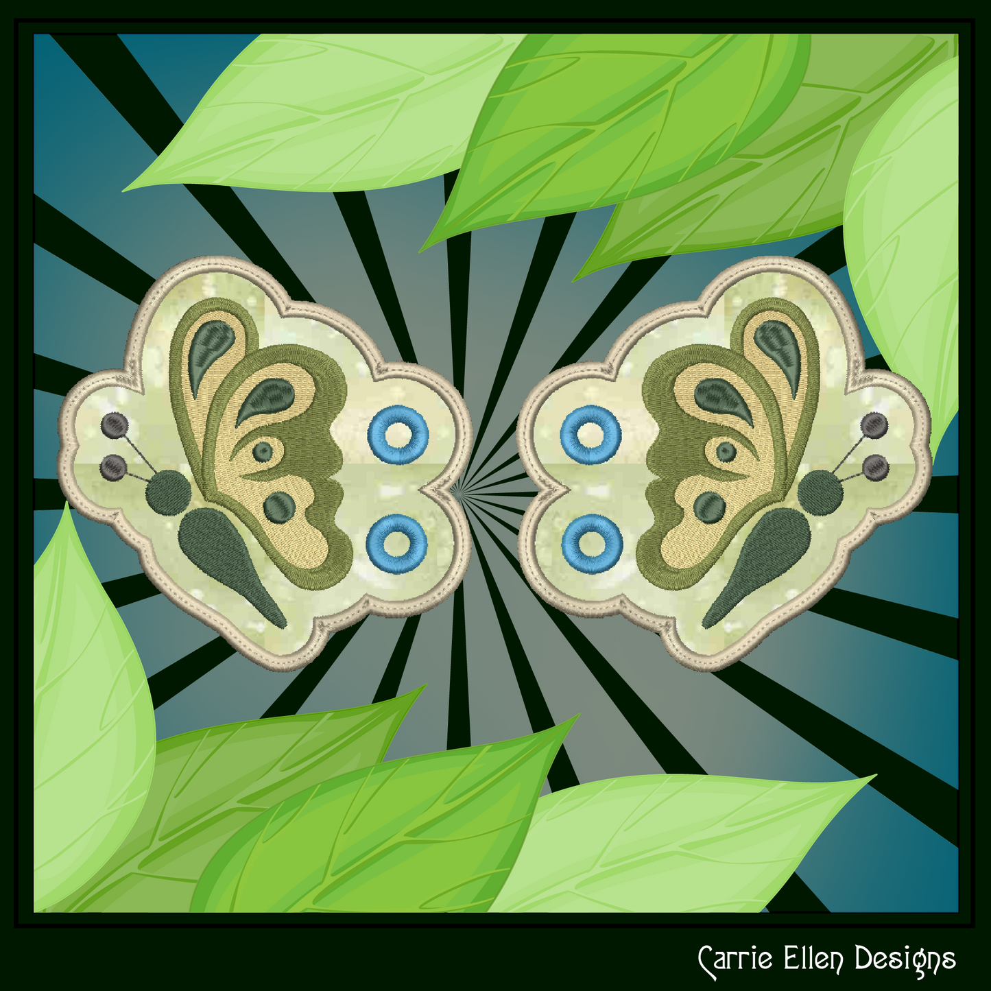Butterfly Shoe Wing Machine Embroidery Design – ITH Shoelace Charms for Shoes and Boots – 4x4 & 5x7 Hoop (2698)