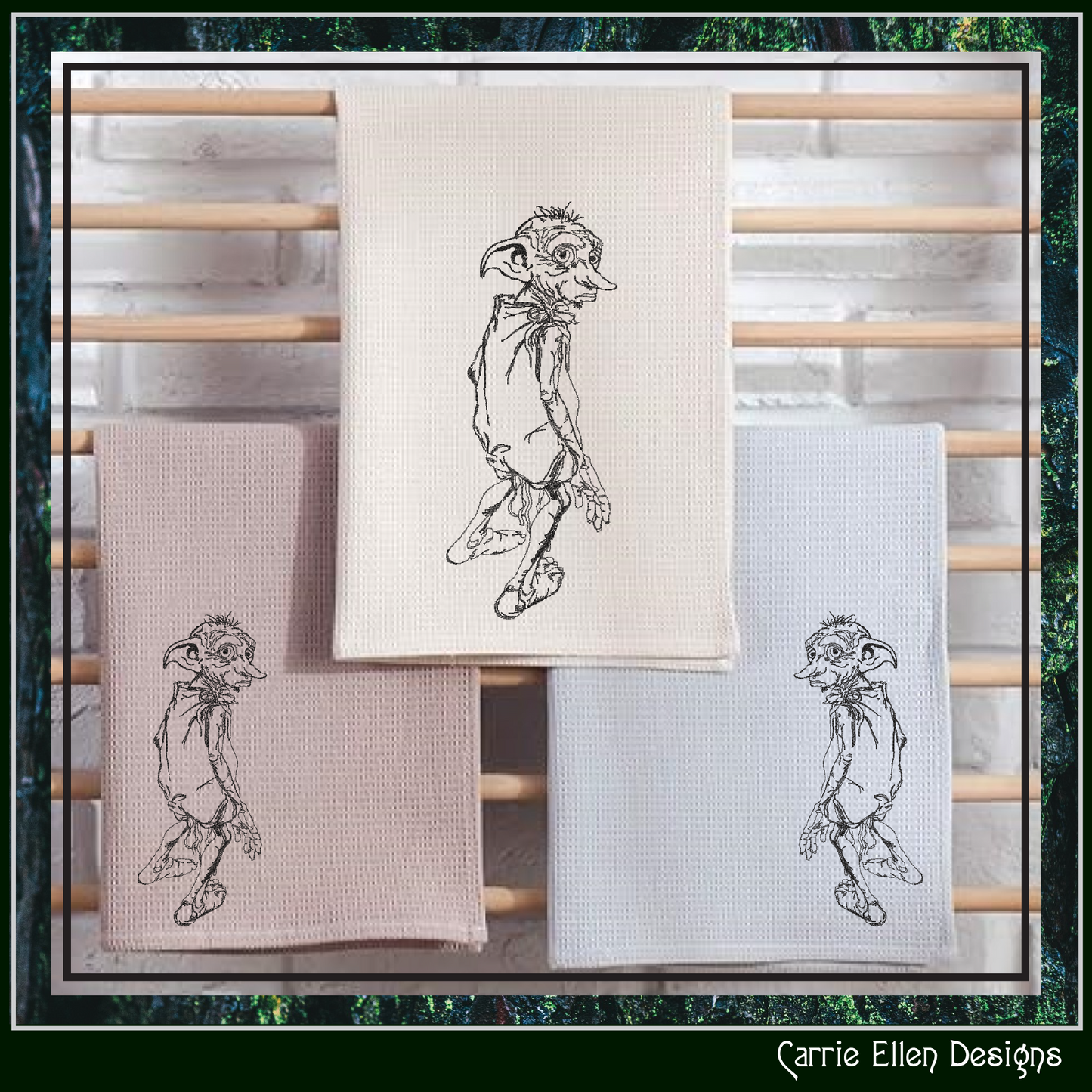 Dobby Machine Embroidery Sketch Design, Free Elf Design, Harry Potter House Elf Character, 6 Sizes (2705)