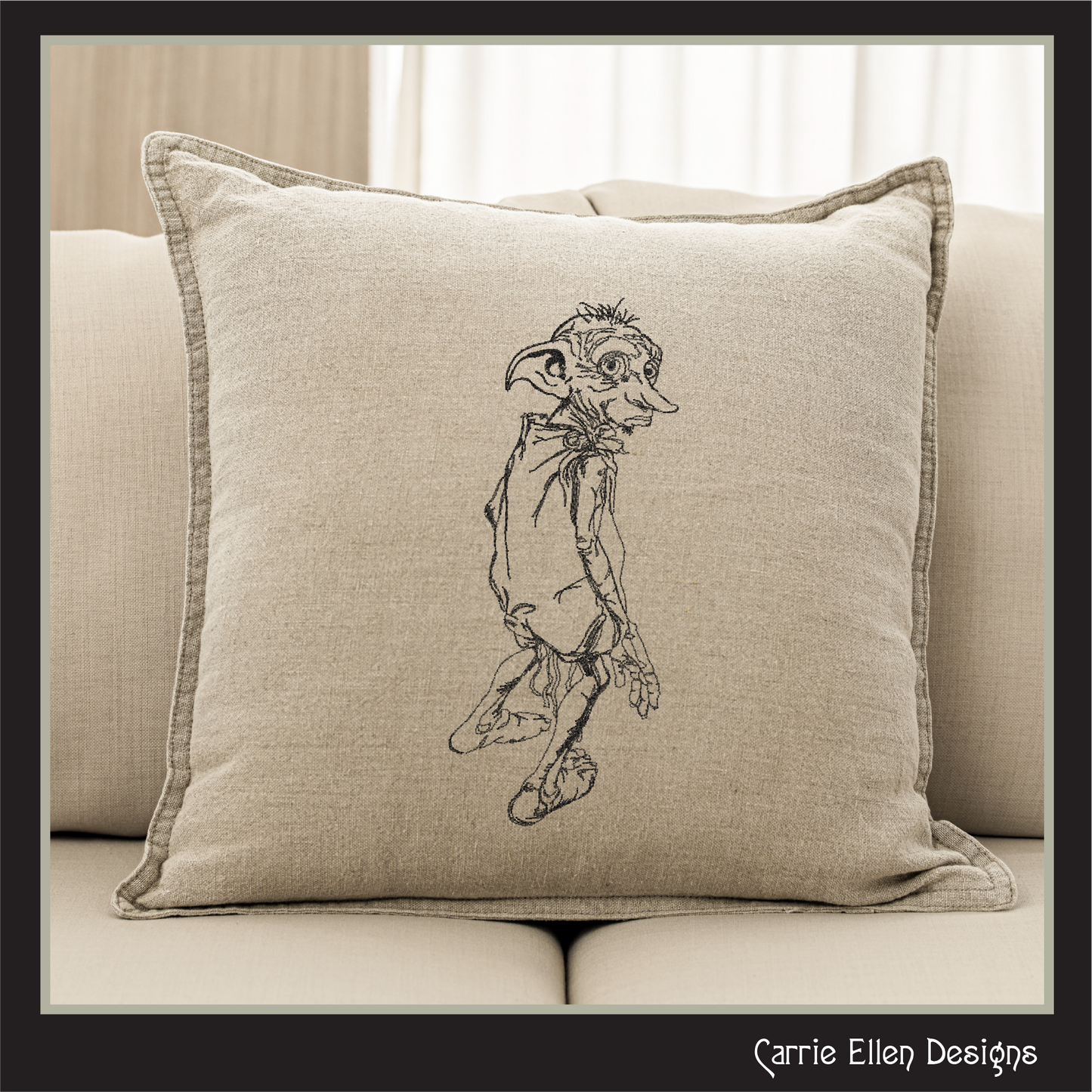Dobby Machine Embroidery Sketch Design, Free Elf Design, Harry Potter House Elf Character, 6 Sizes (2705)