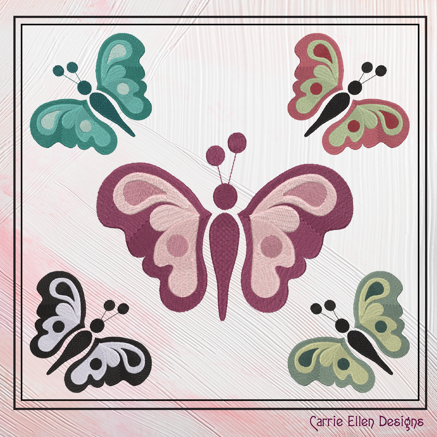 Butterfly Machine Embroidery Design, Small Tiny Butterflies, Garden Insect Embroidery Designs, 3 Sizes (2706)