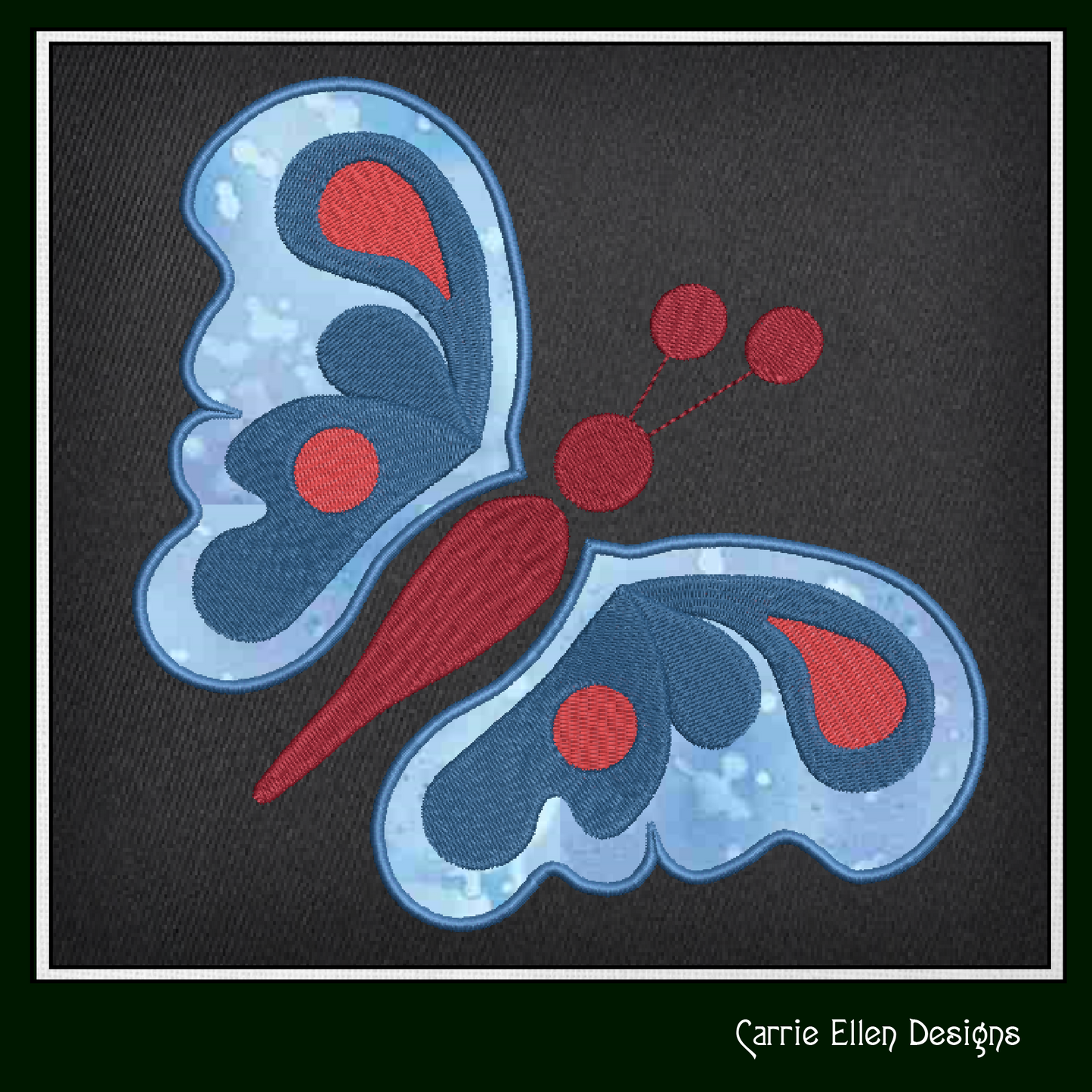 Butterfly Applique Machine Embroidery Design, Butterflies With Applique Element, Garden Insect Embroidery Designs, 4 Sizes (2707)