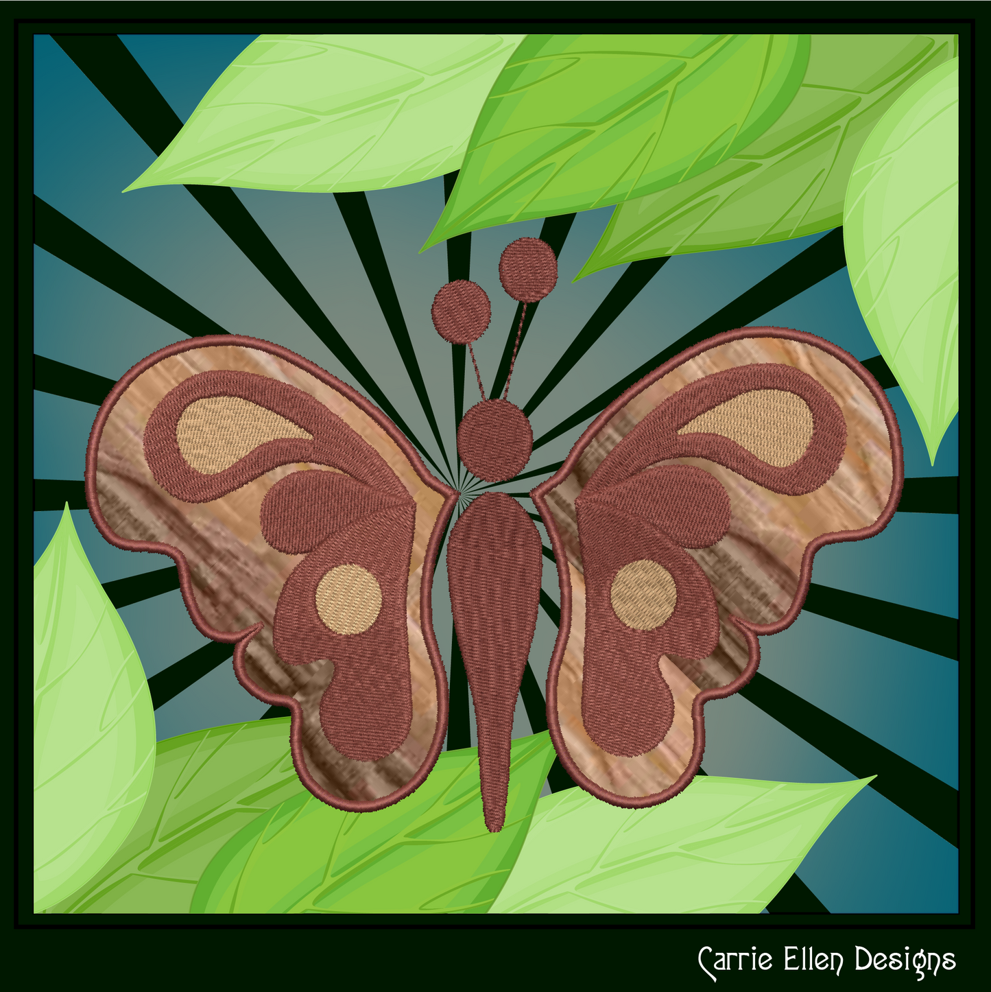 Butterfly Applique Machine Embroidery Design, Butterflies With Applique Element, Garden Insect Embroidery Designs, 4 Sizes (2707)