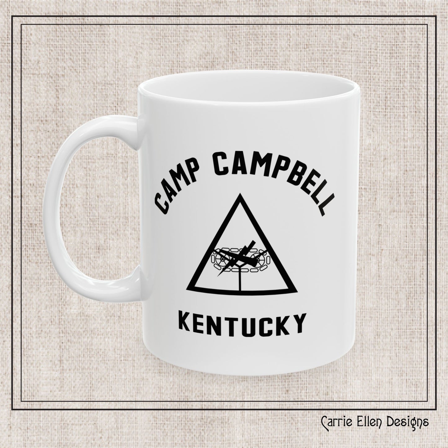 Camp Campbell Kentucky Ceramic Mug – Vintage WWII U.S. Army Graphic Reproduction – 11oz & 15oz Sizes (P-6058)