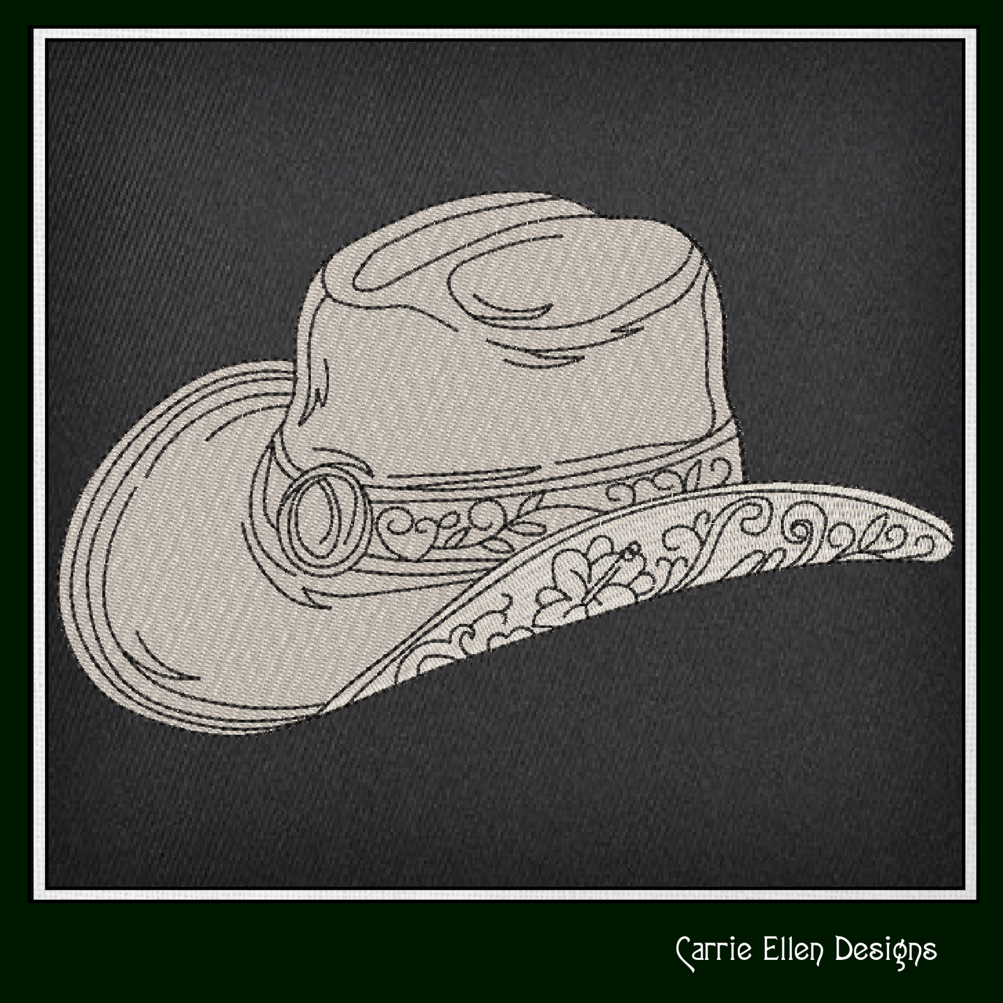 Cowboy Hat Machine Embroidery Design, Western Cowgirl Hat, Southern Charm Trendy Design, 6 Sizes (2723)