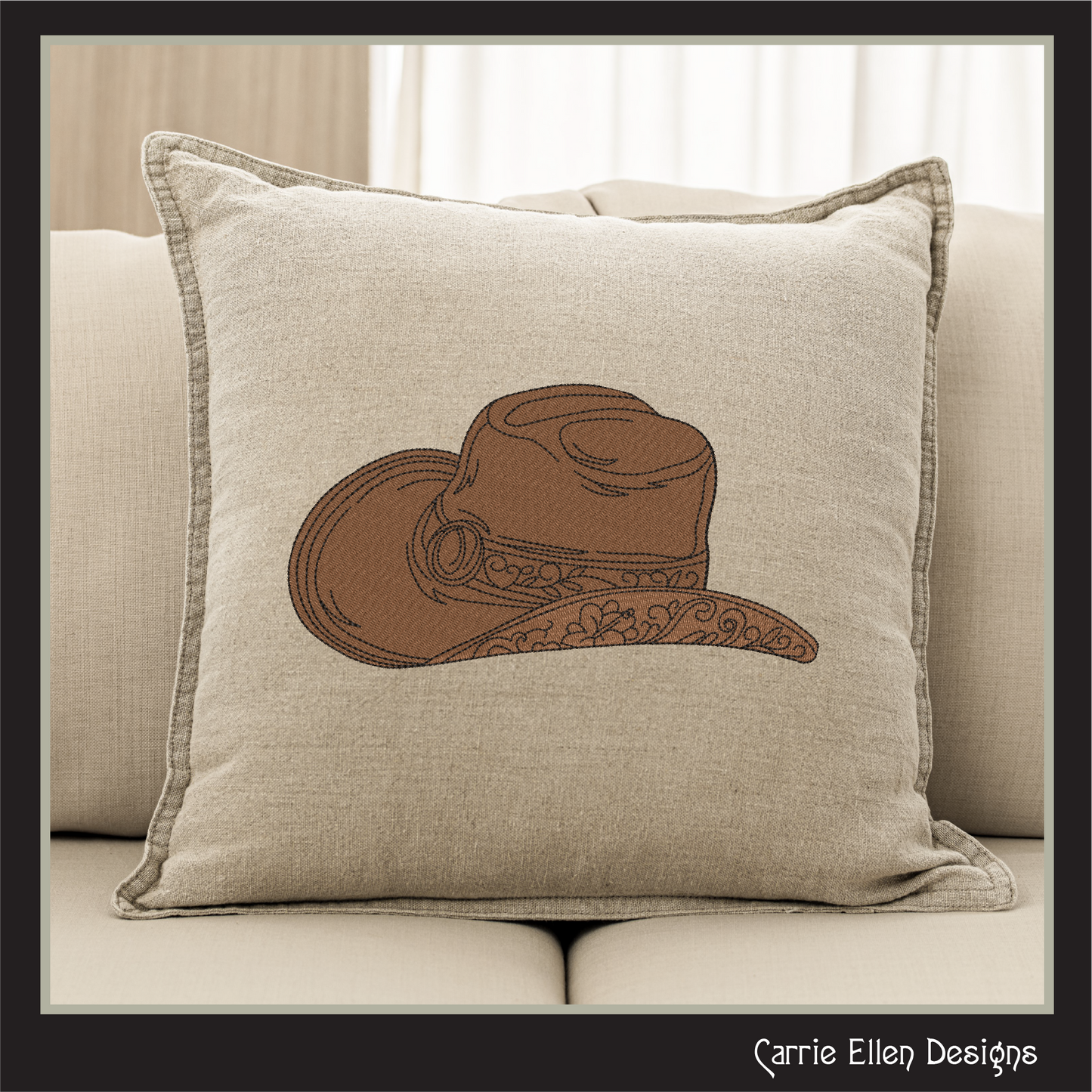 Cowboy Hat Machine Embroidery Design, Western Cowgirl Hat, Southern Charm Trendy Design, 6 Sizes (2723)