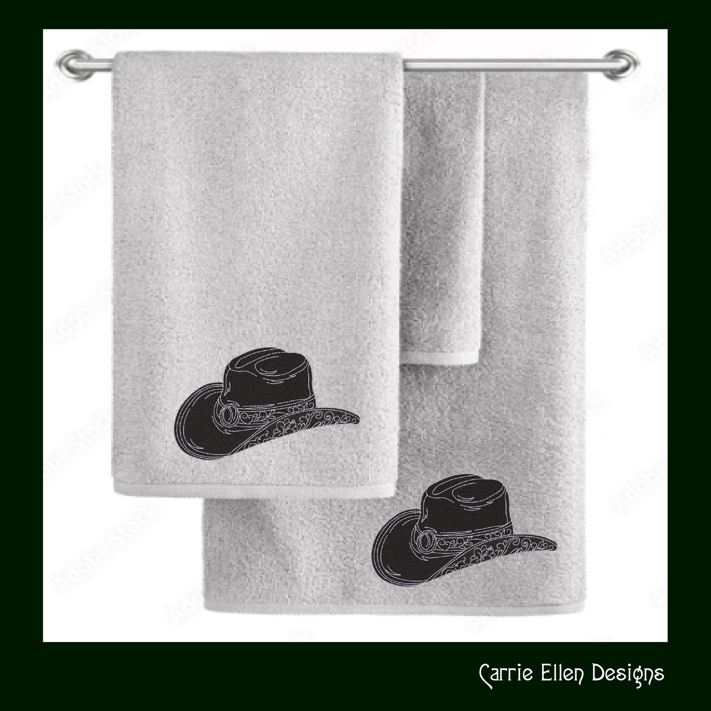 Cowboy Hat Machine Embroidery Design, Western Cowgirl Hat, Southern Charm Trendy Design, 6 Sizes (2723)