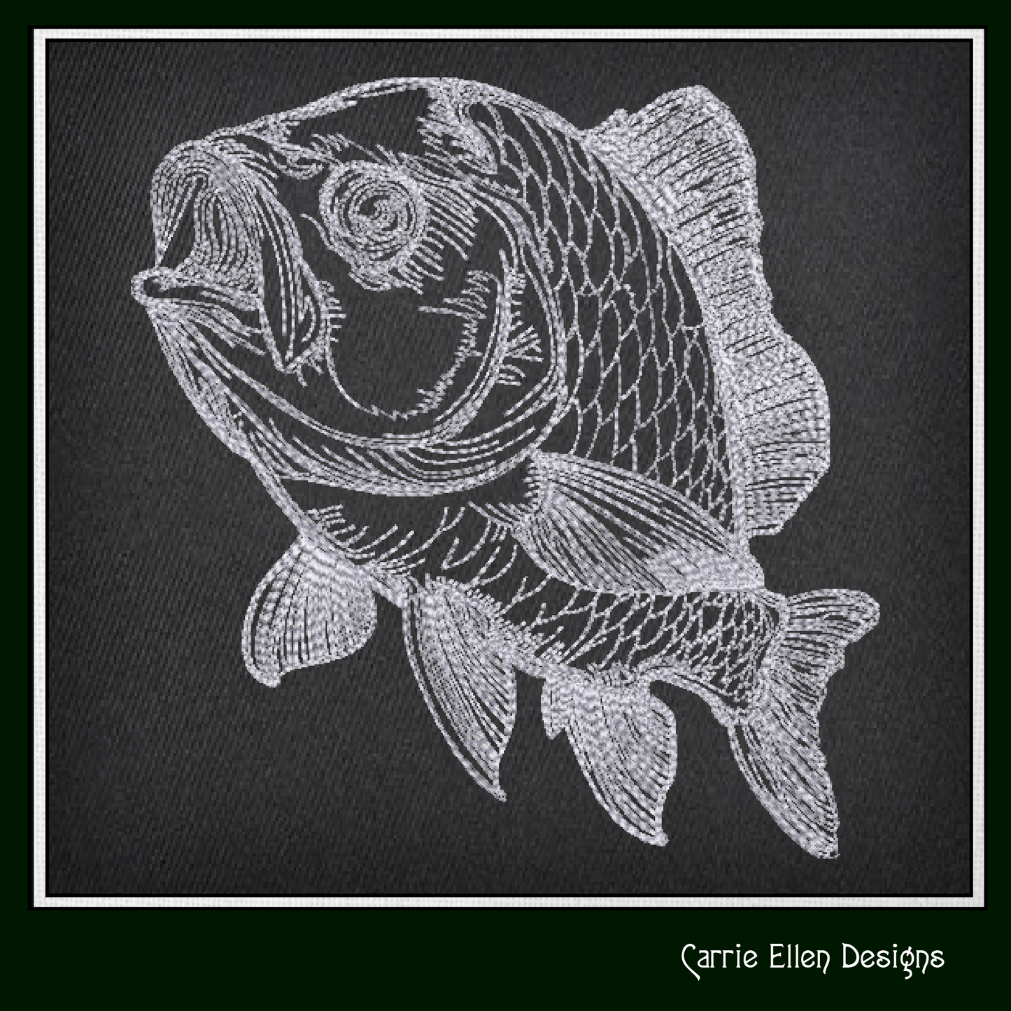Ocean Fish Machine Embroidery Design, Fish Sketch Line Art Design, Marine Life Embroidery, 6 Sizes (2744)