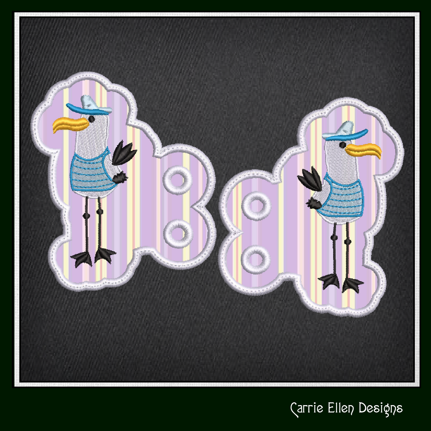 Seagull In The Hoop Shoe Wings – Seagull Captain Machine Embroidery ITH Shoelace Charms, Seagull Pirate Shoe Fashion (2790)