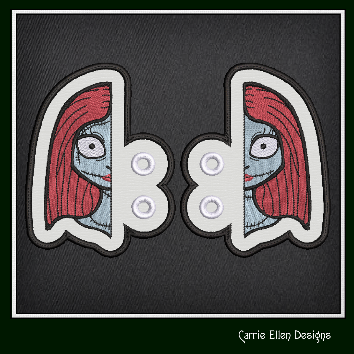 Corpse Bride ITH Shoe Wing Design – Machine Embroidery In The Hoop Design, Nightmare Before Christmas Boot Charms (2804)