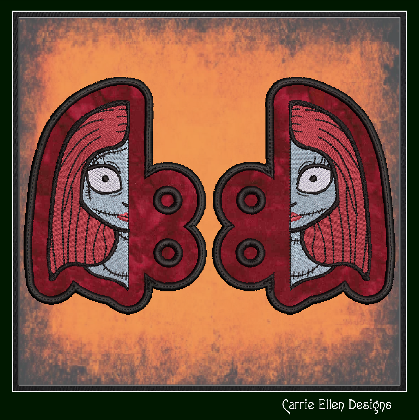 Corpse Bride ITH Shoe Wing Design – Machine Embroidery In The Hoop Design, Nightmare Before Christmas Boot Charms (2804)