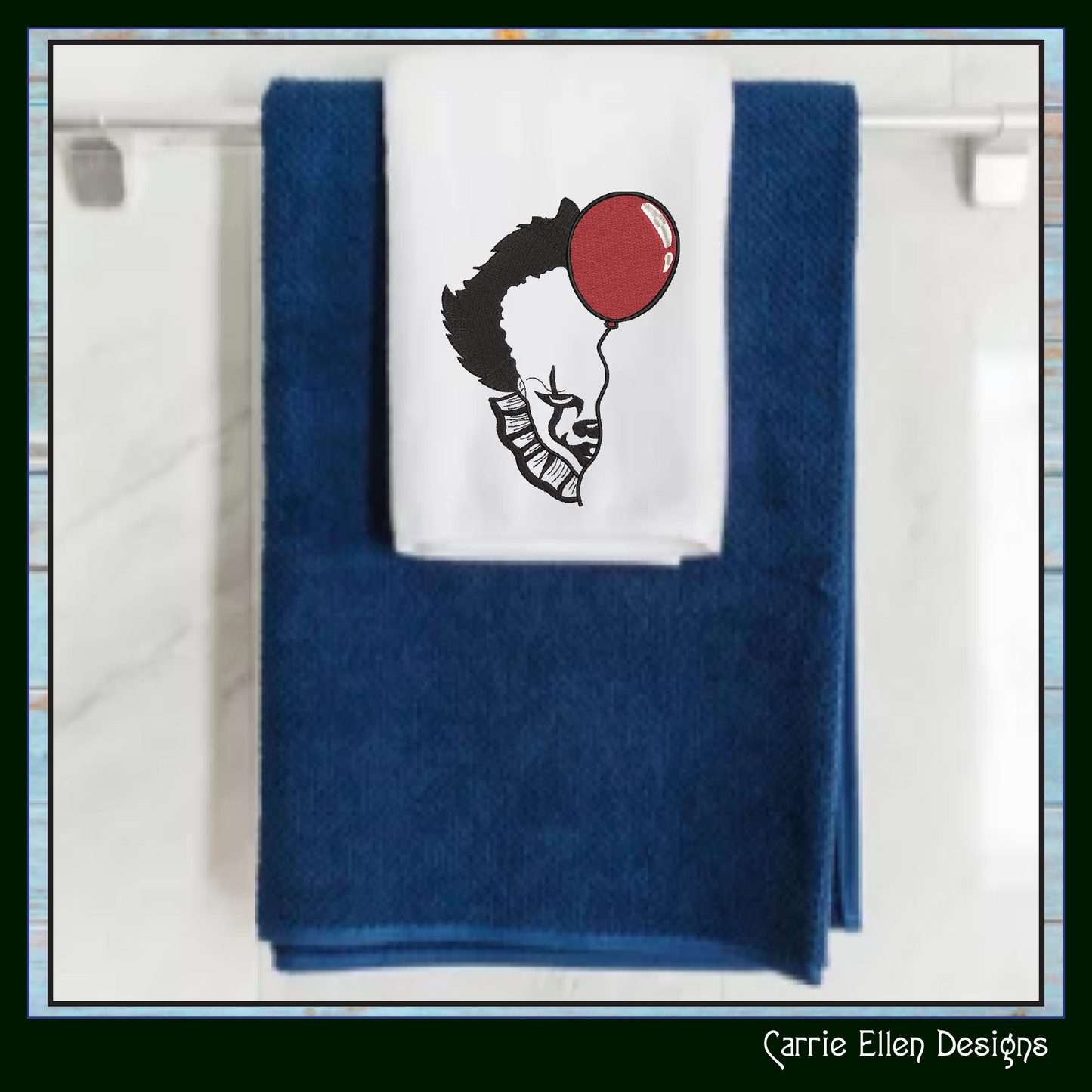 Pennywise the Clown Balloon Machine Embroidery Design – Horror Movie Inspired Pattern, 6 Sizes (2805)