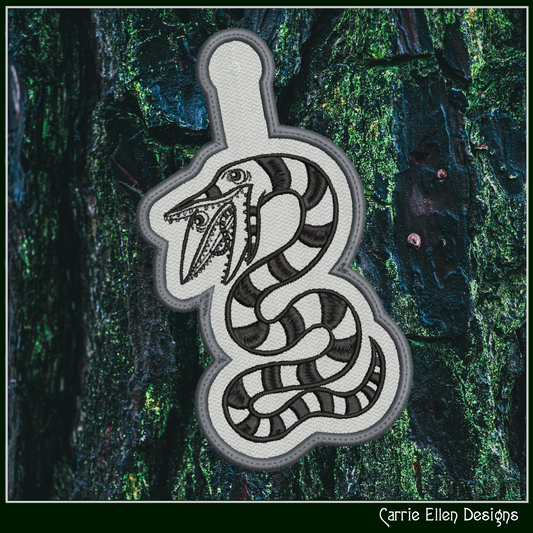 Sandworm ITH Key Fob Machine Embroidery Design – Spooky In-The-Hoop Key Tag Pattern (2812)
